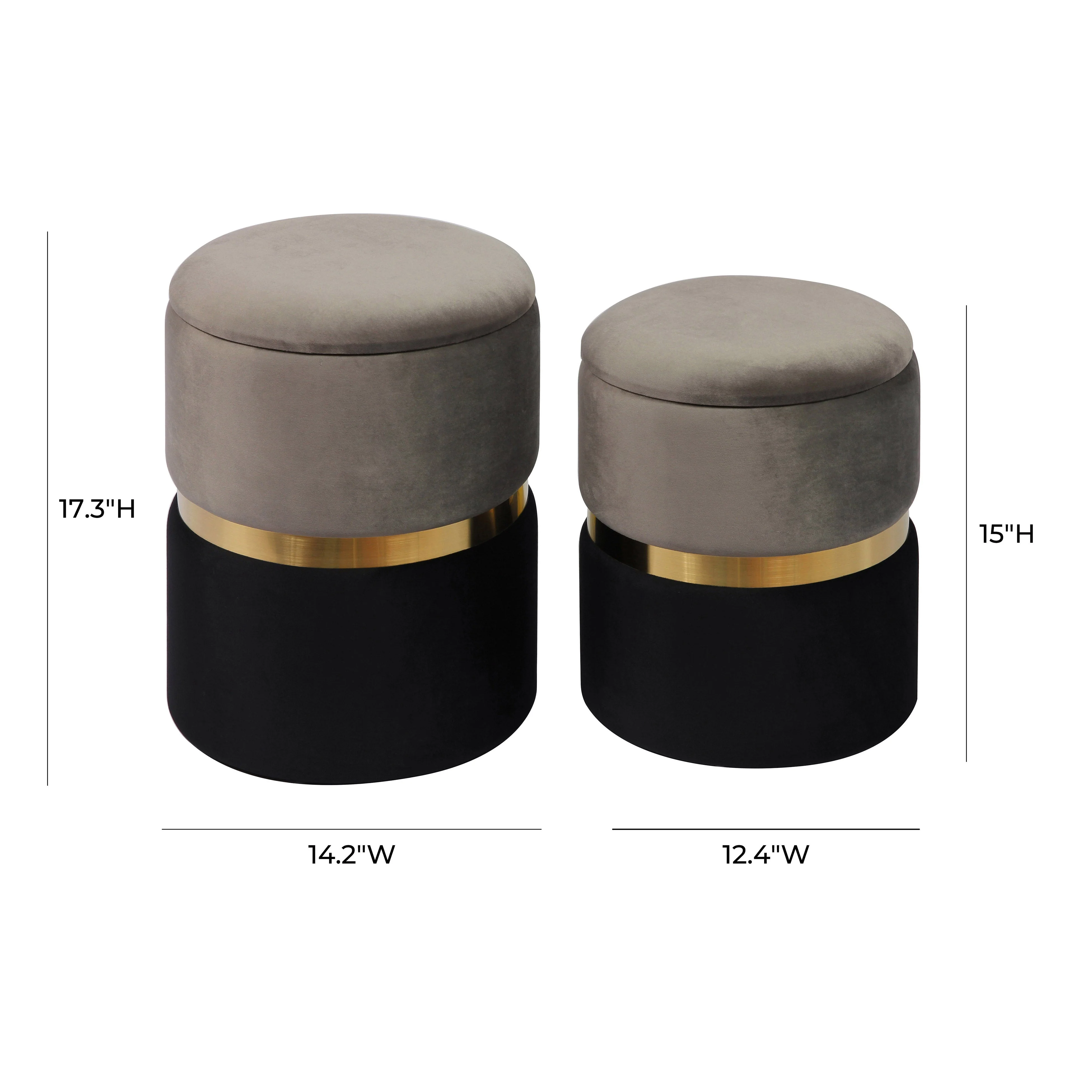 Gigi Grey Storage Ottomans - Set of 2 - Image 6