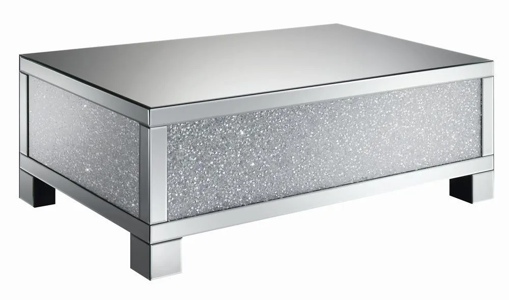 Gillian Clear Mirror Rectangular Coffee Table - Image 2