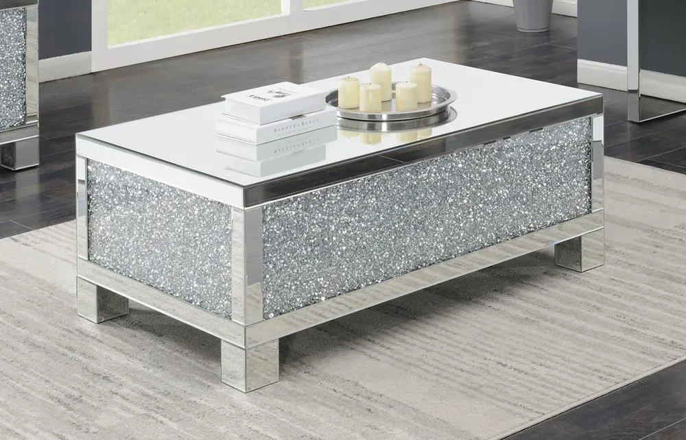 Gillian Clear Mirror Rectangular Coffee Table - Image 5