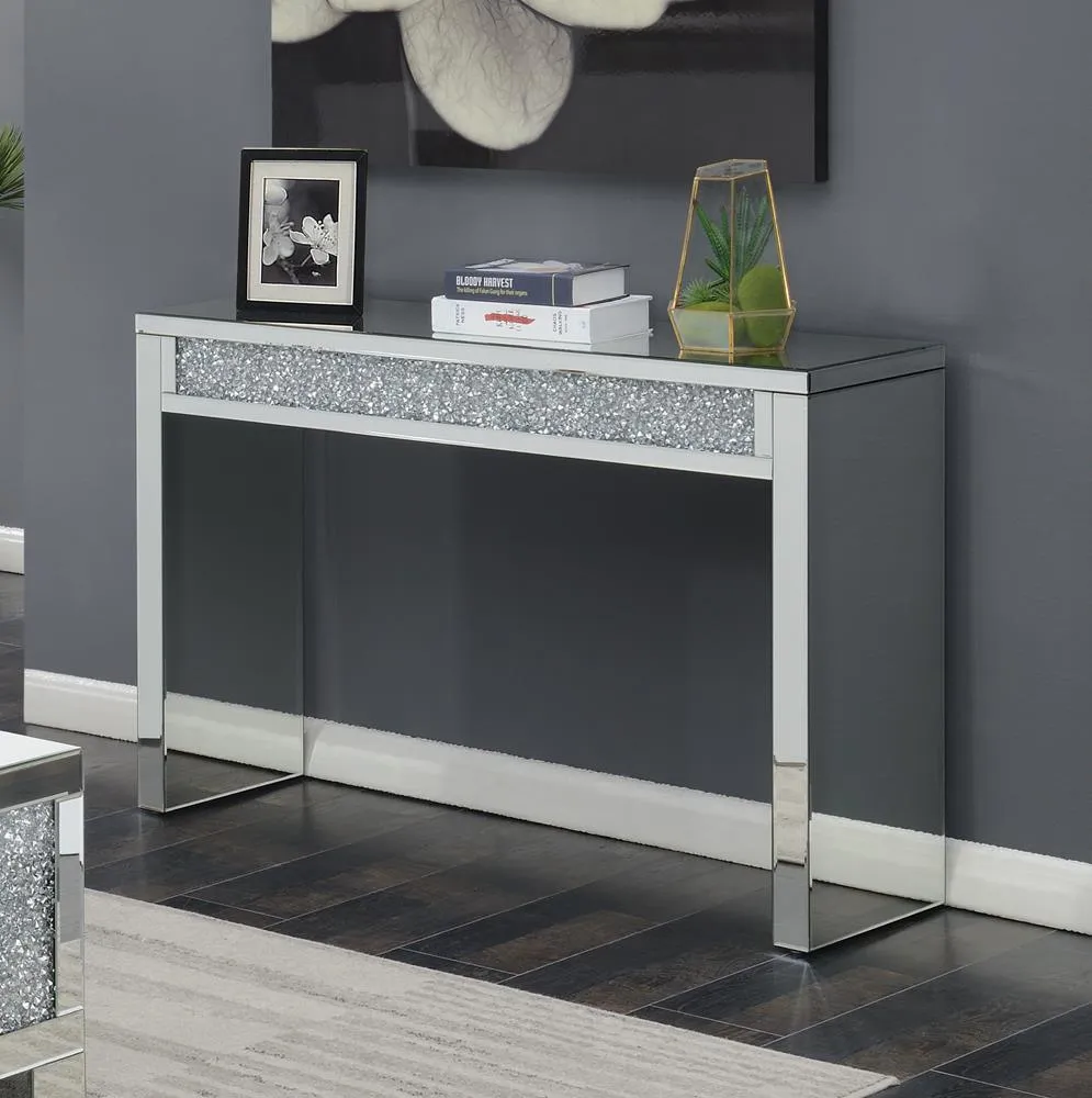 Gillian Silver/Clear Rectangular Sofa Table Mirror