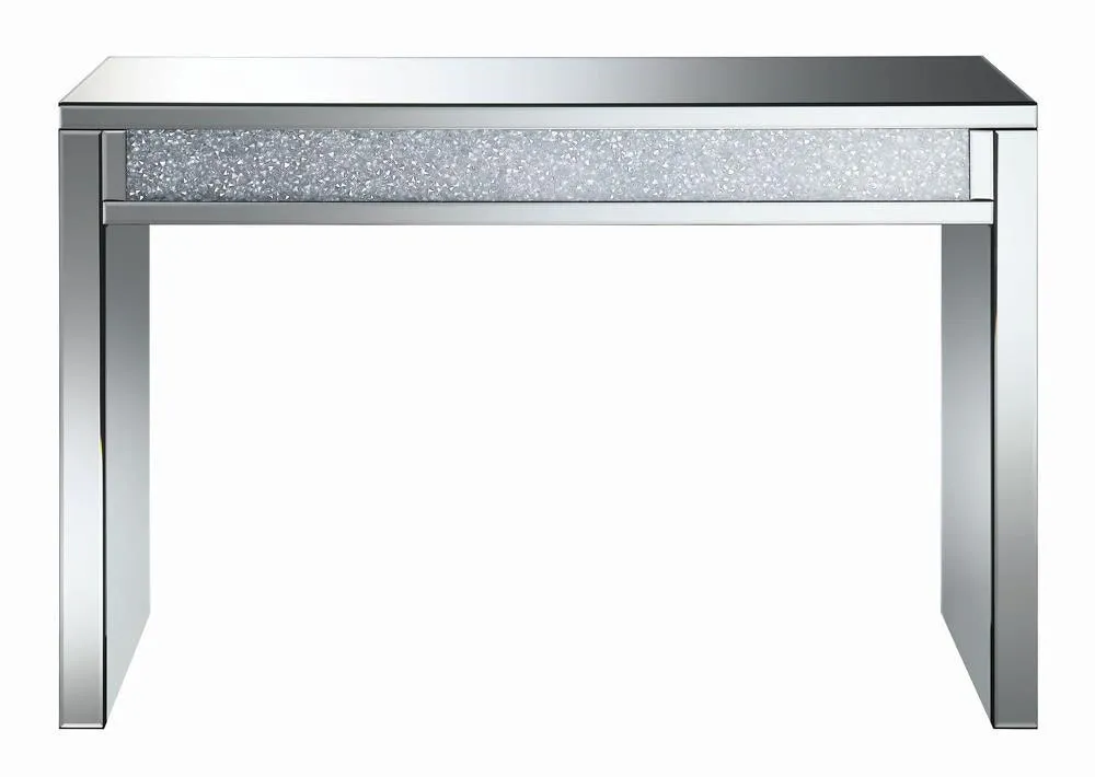 Gillian Silver/Clear Rectangular Sofa Table Mirror - Image 4
