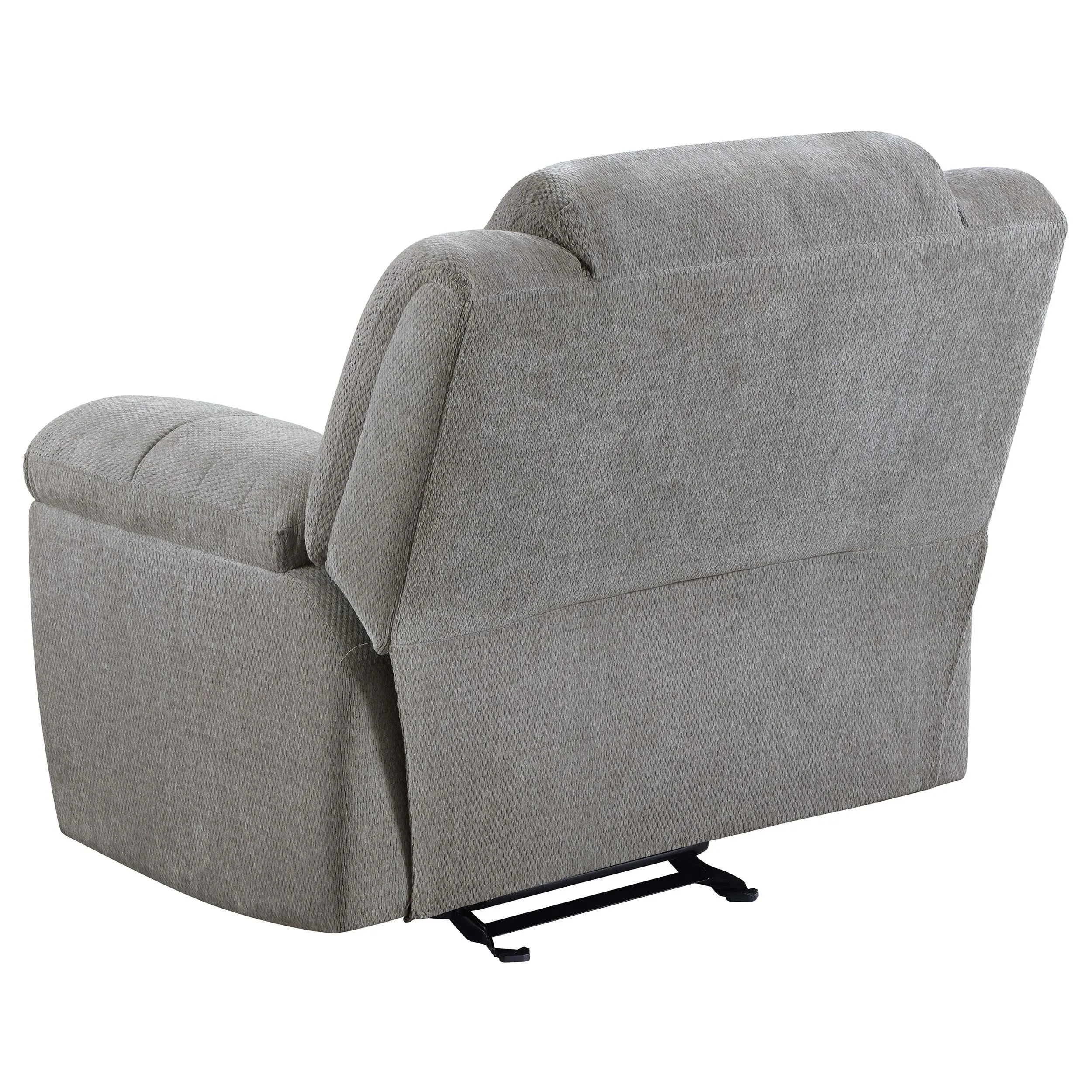 Gilson Gray Chenille Glider Recliner Chair - Image 6