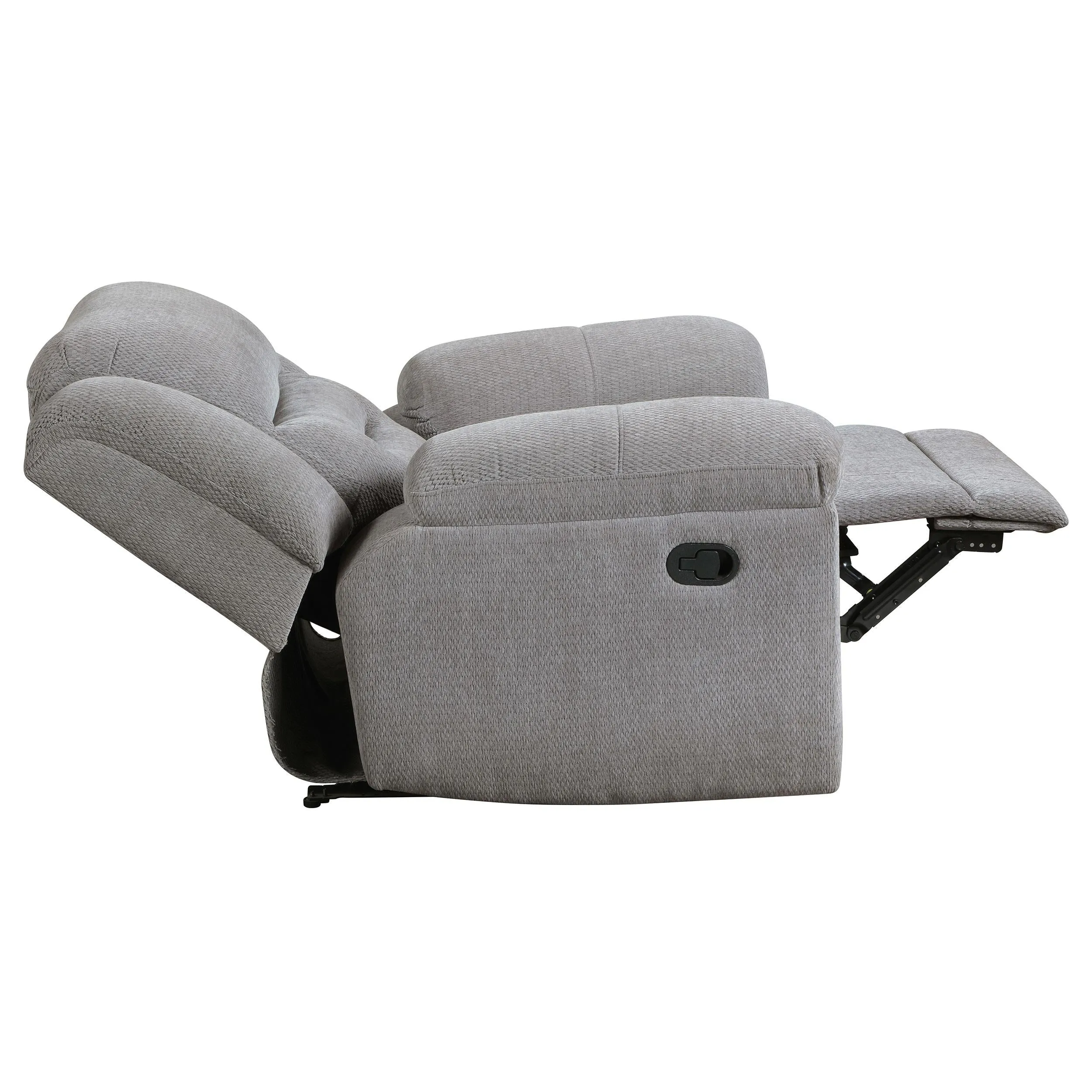 Gilson Gray Chenille Glider Recliner Chair - Image 8
