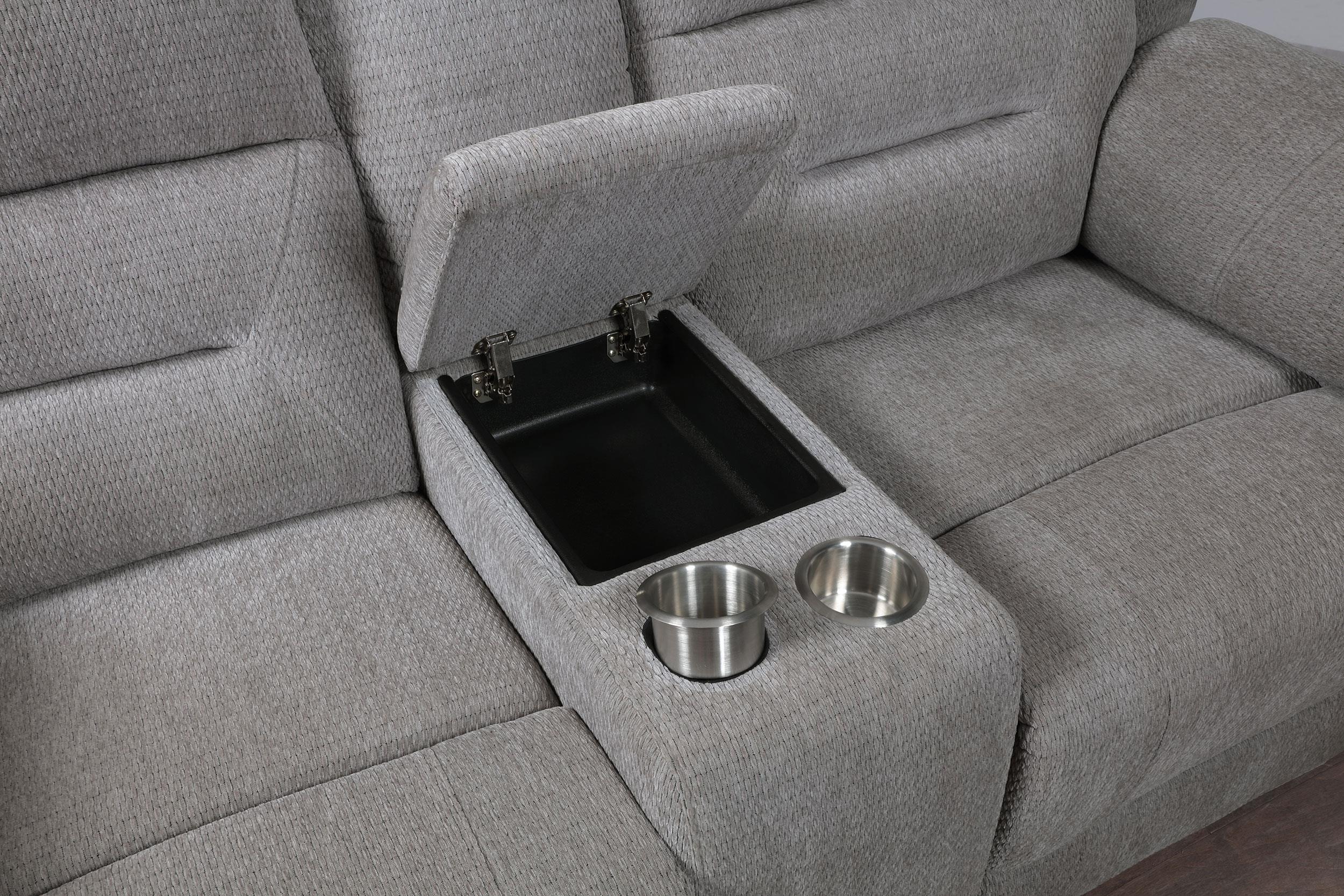 Gilson Gray Chenille Reclining Loveseat - Image 10