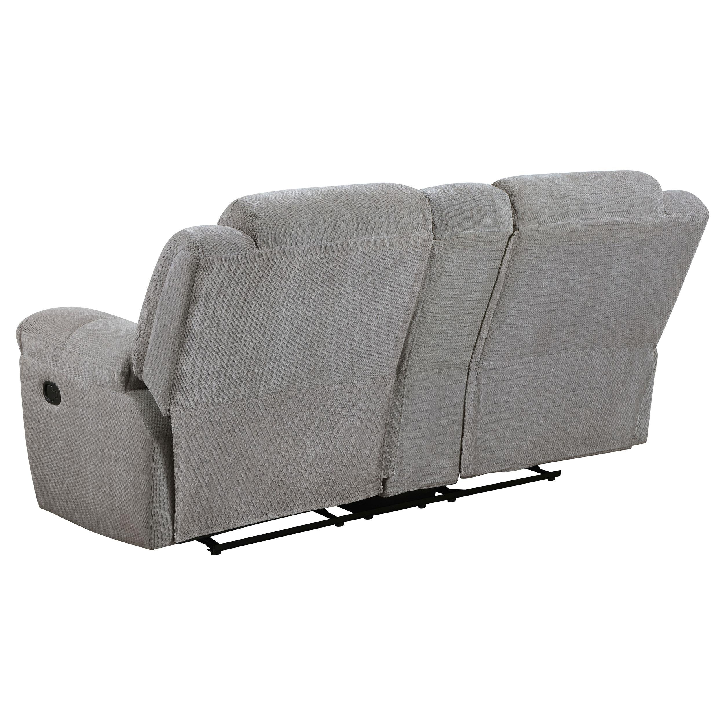 Gilson Gray Chenille Reclining Loveseat - Image 6
