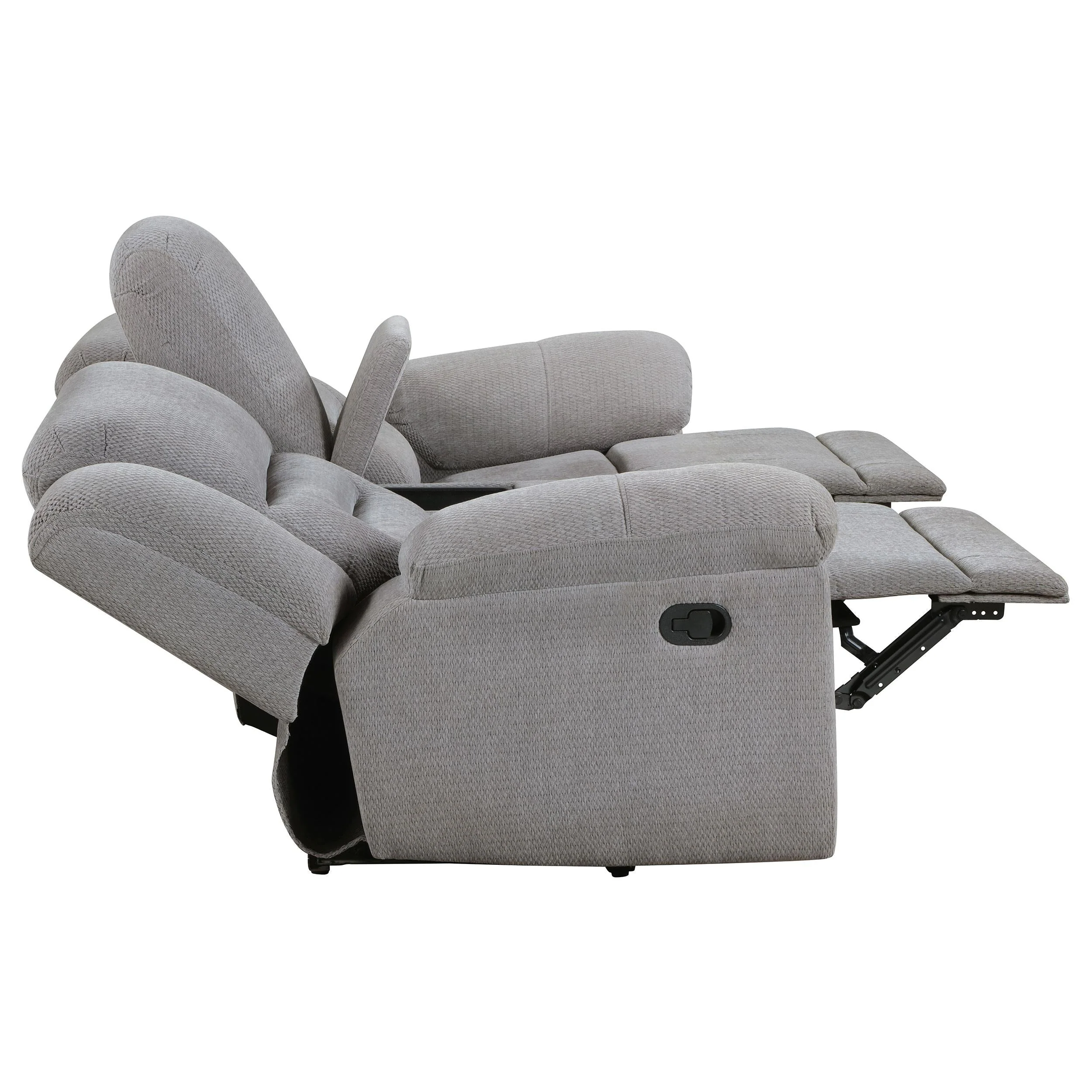 Gilson Gray Chenille Reclining Loveseat - Image 8