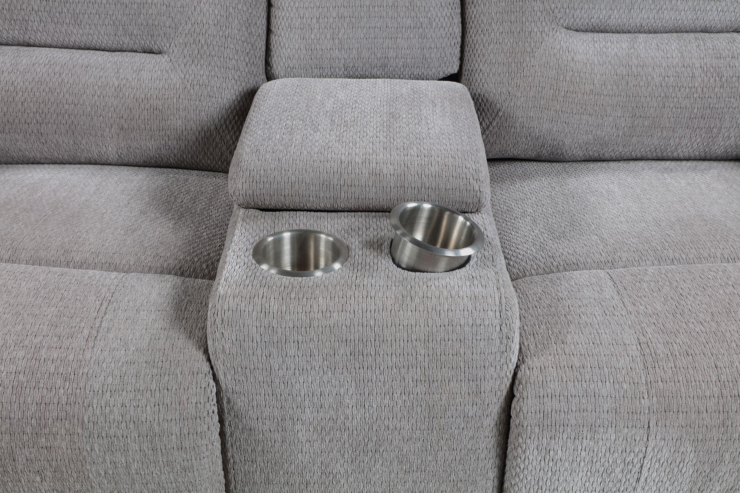 Gilson Gray Chenille Reclining Loveseat - Image 9