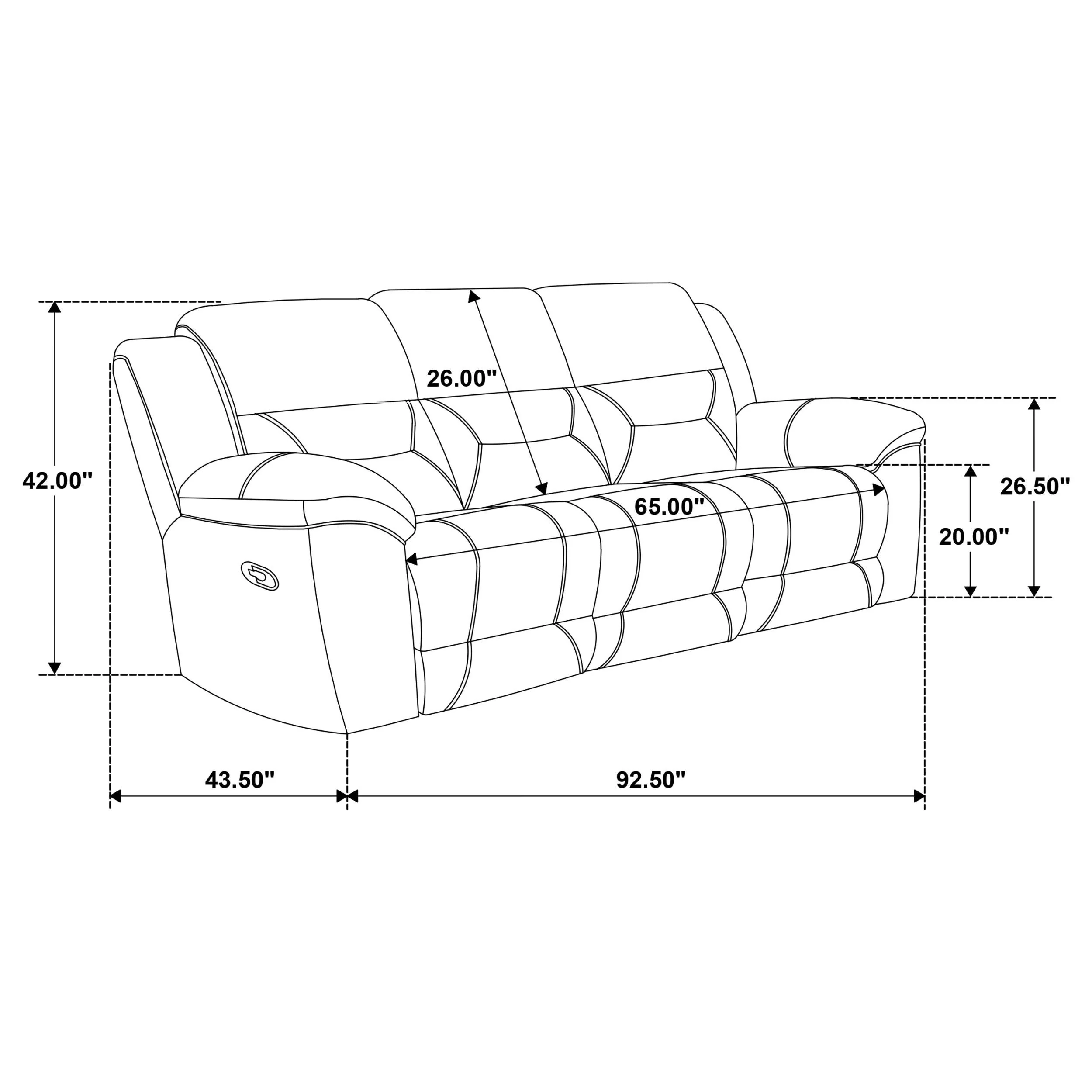Gilson Gray Chenille Upholstered Reclining Sofa - Image 12