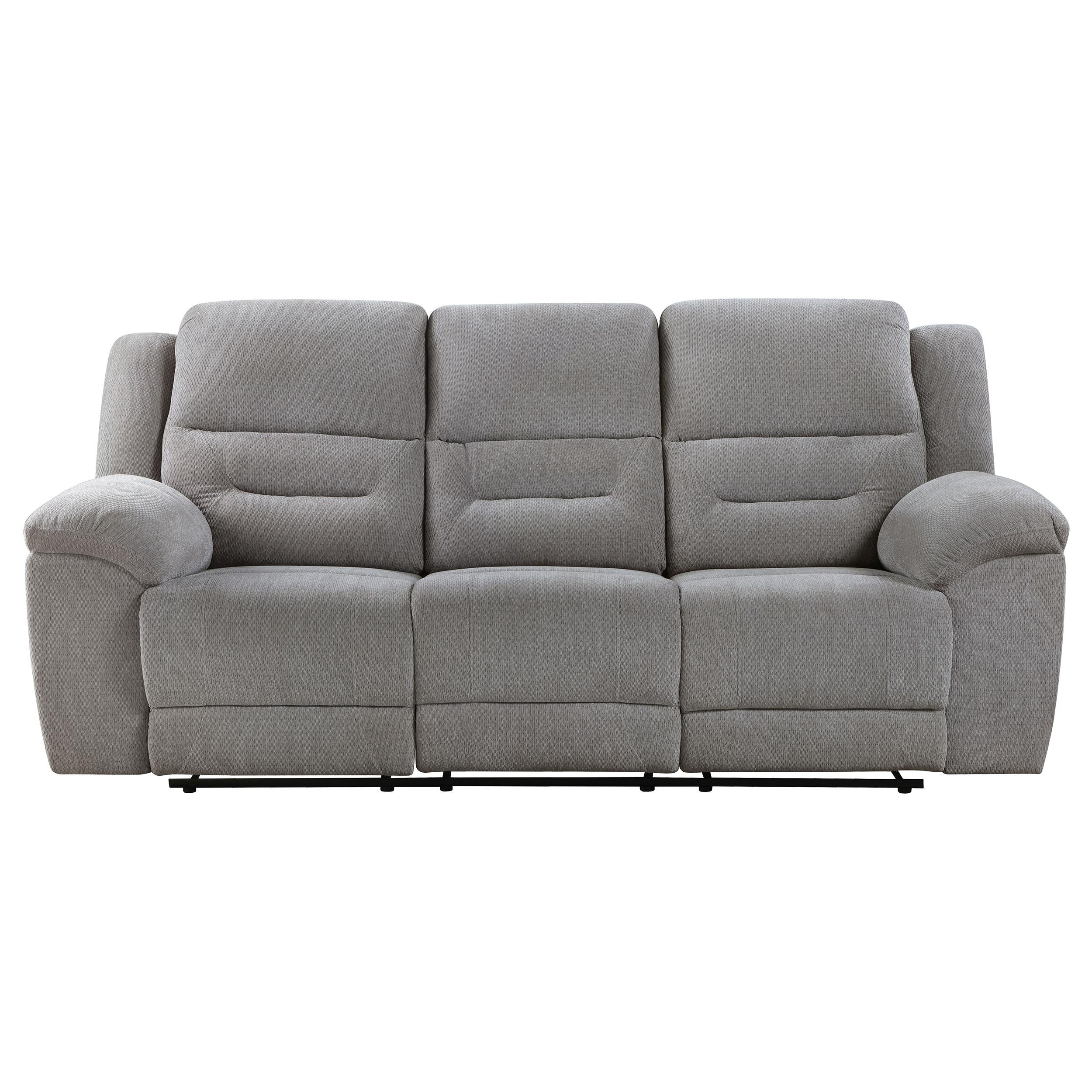 Gilson Gray Chenille Upholstered Reclining Sofa - Image 4