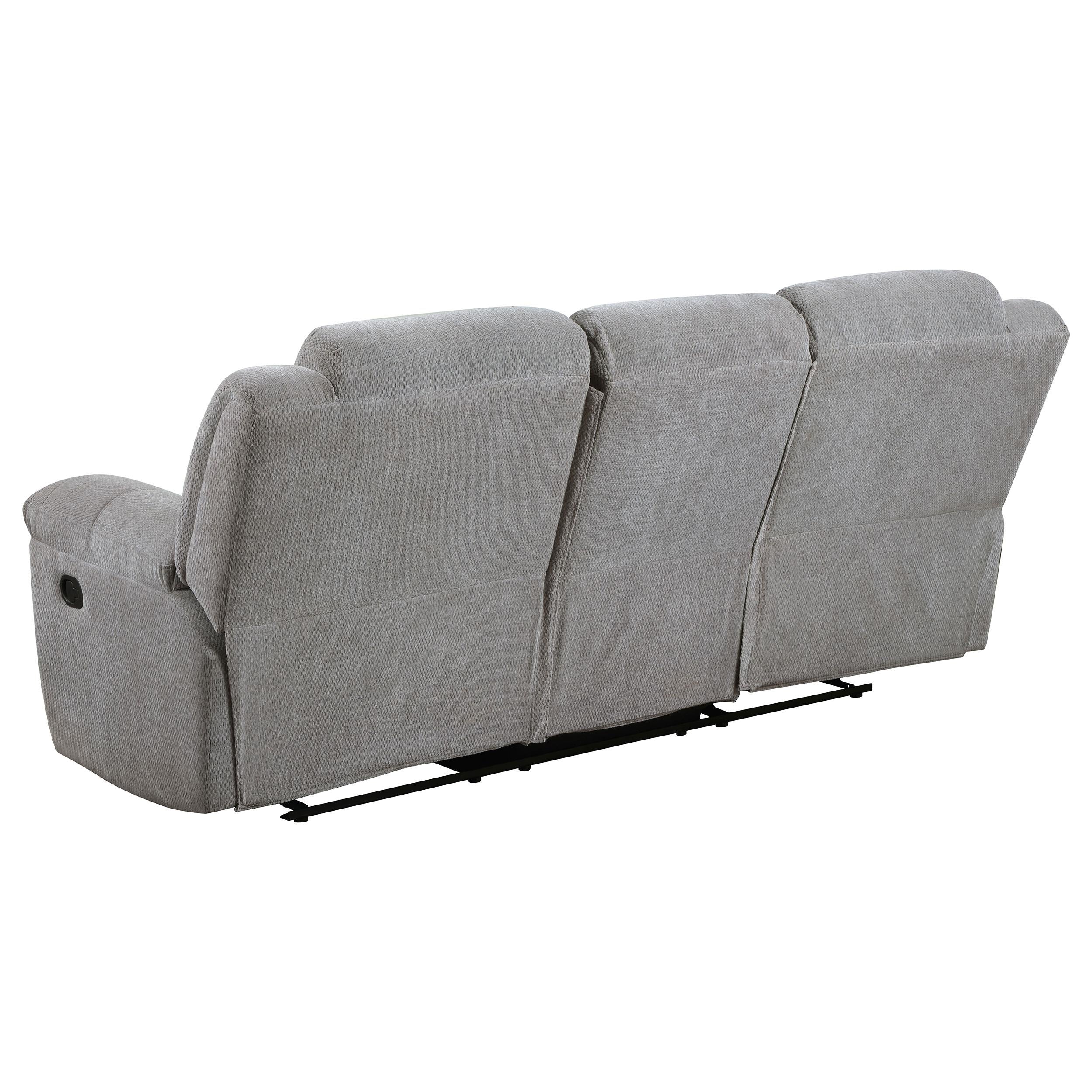 Gilson Gray Chenille Upholstered Reclining Sofa - Image 6
