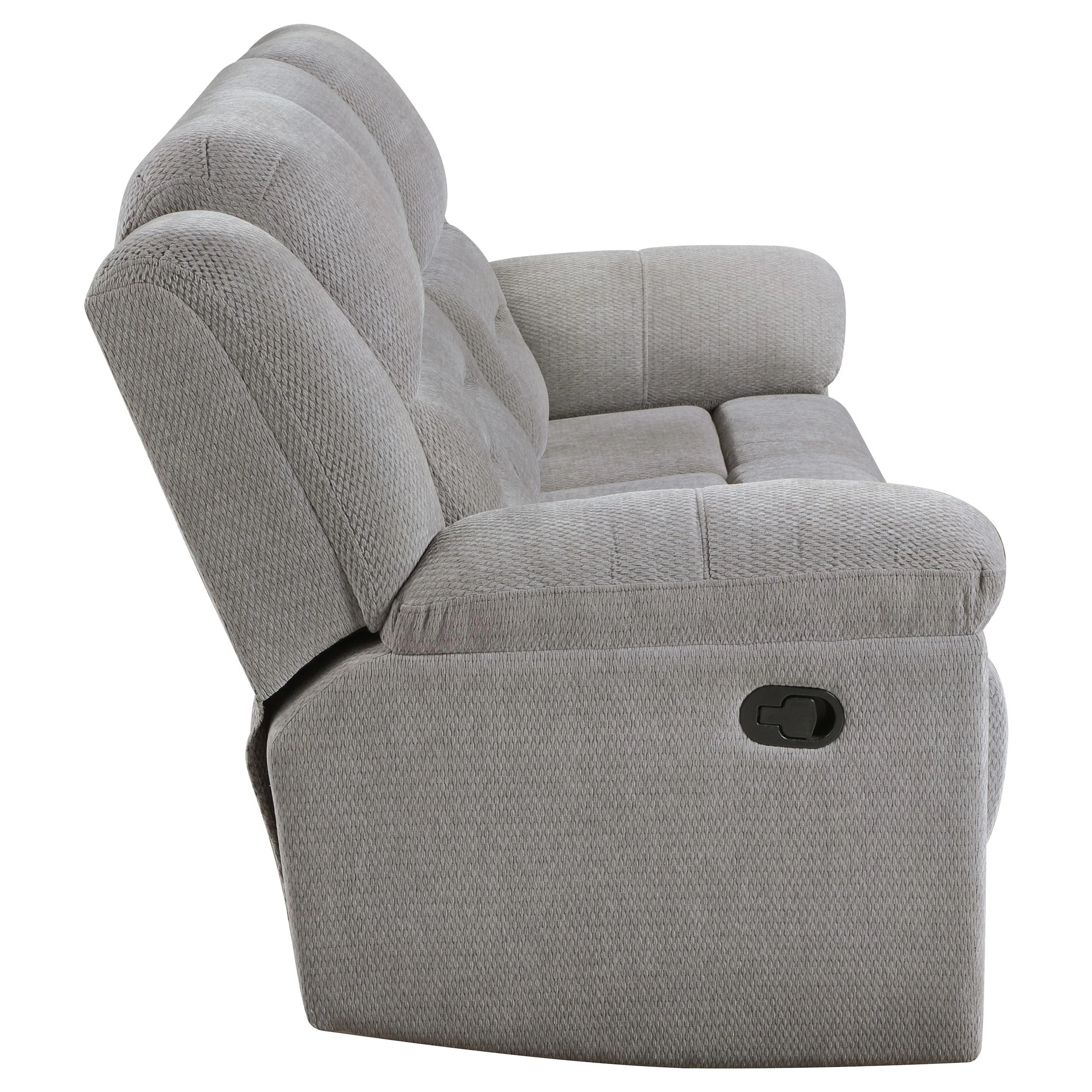 Gilson Gray Chenille Upholstered Reclining Sofa - Image 7