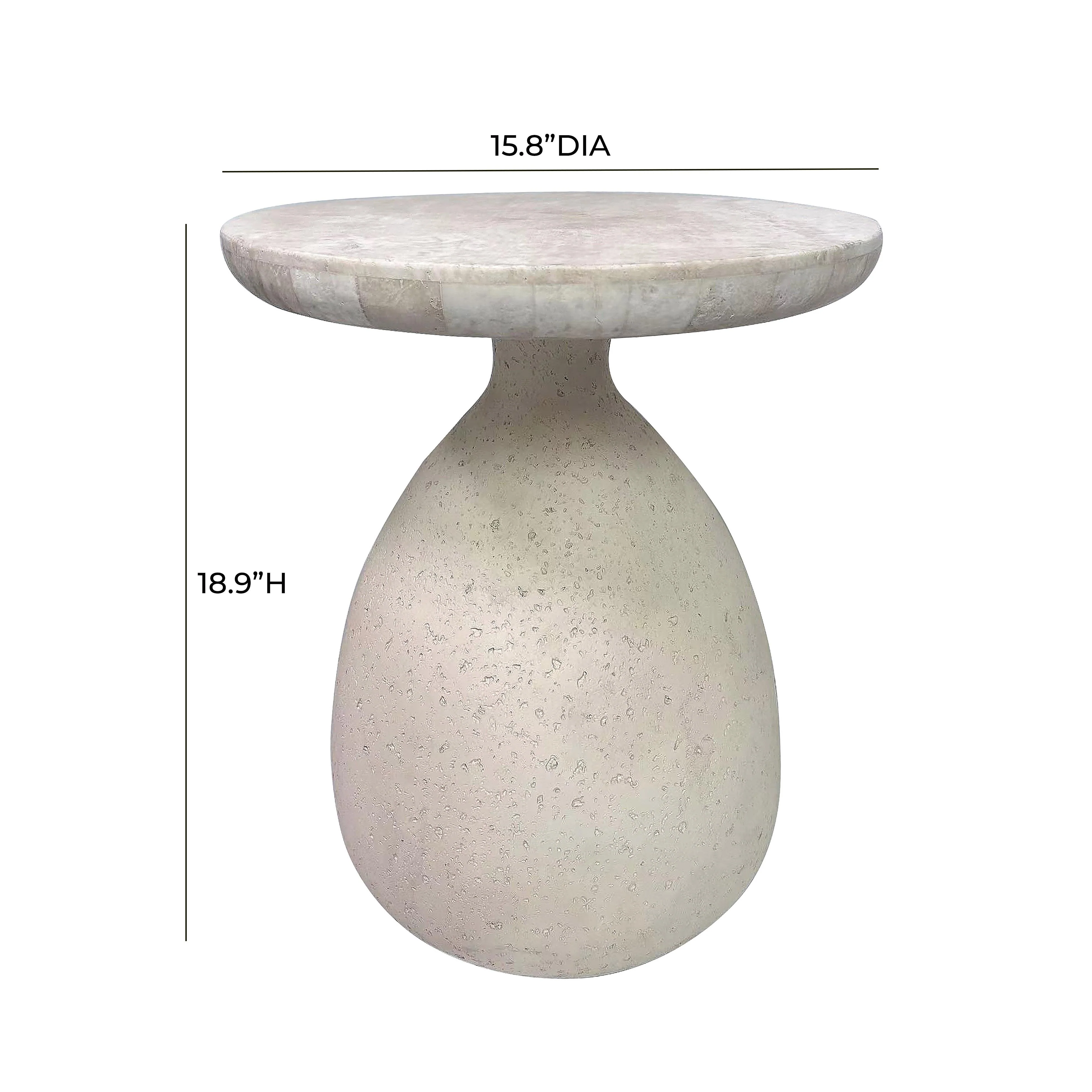 Gina Cream Travertine Side Table - Image 5