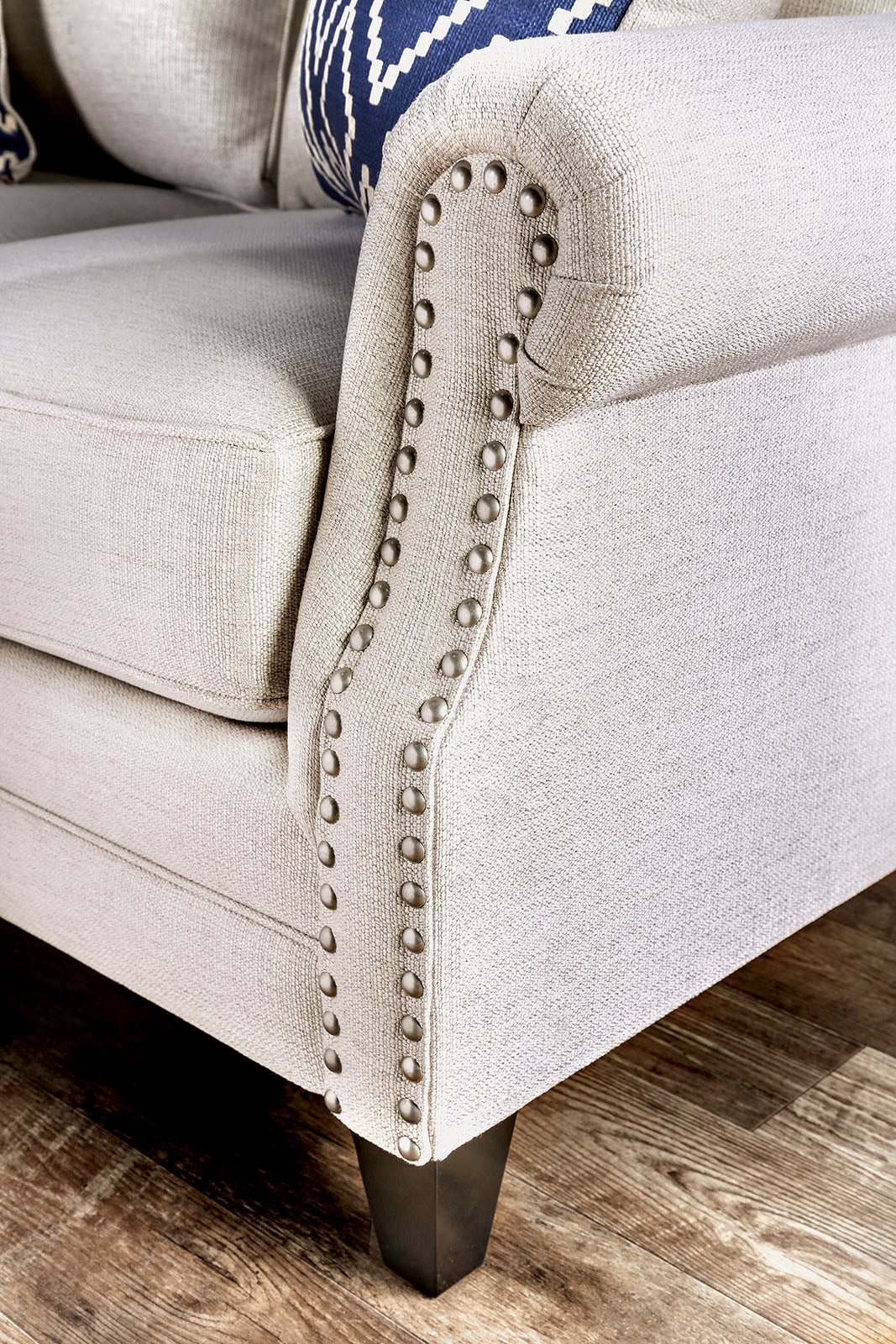 Giovanni Beige/Blue Sofa - Image 3