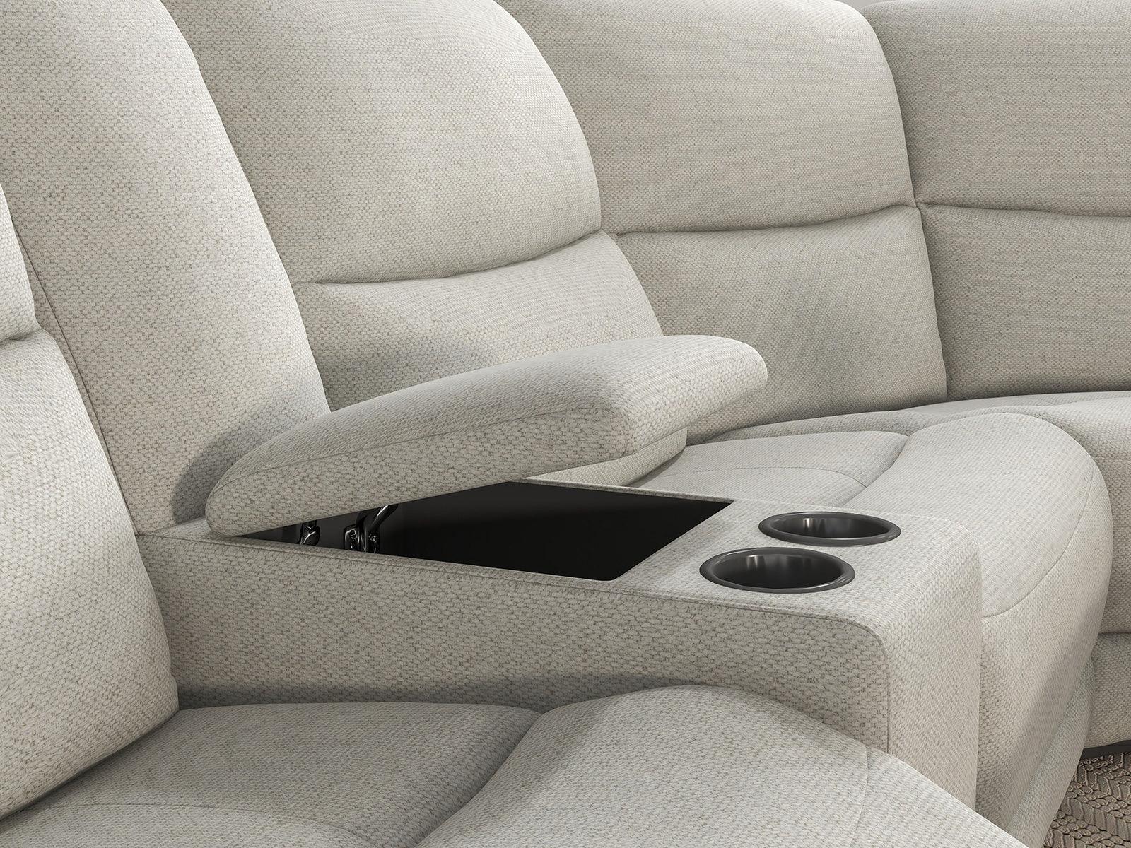 Giraldus Beige Motion Manual Reclining Sectional - Image 2