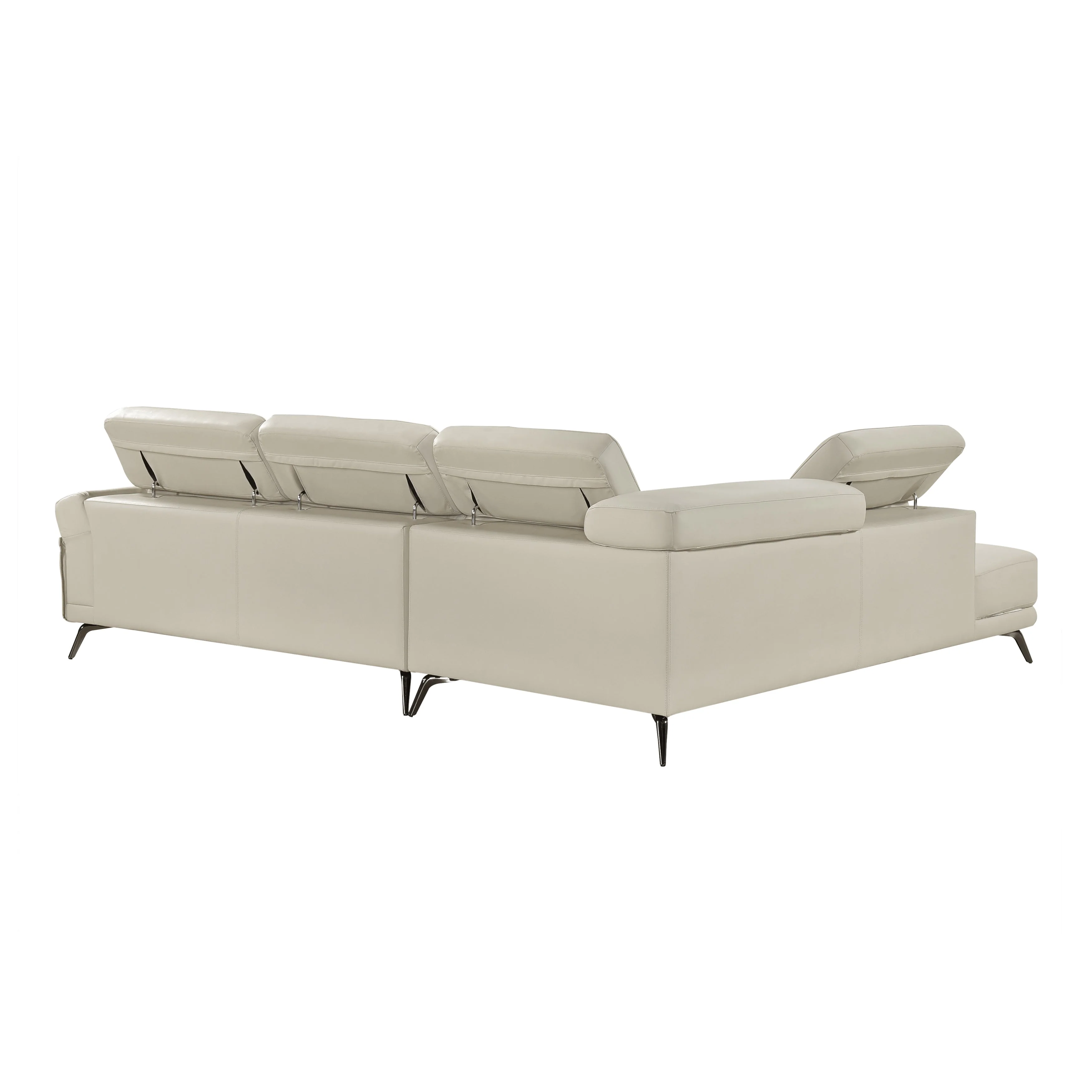 Giselle Beige Leather 2-Piece Sectional with Left Chaise - Image 13