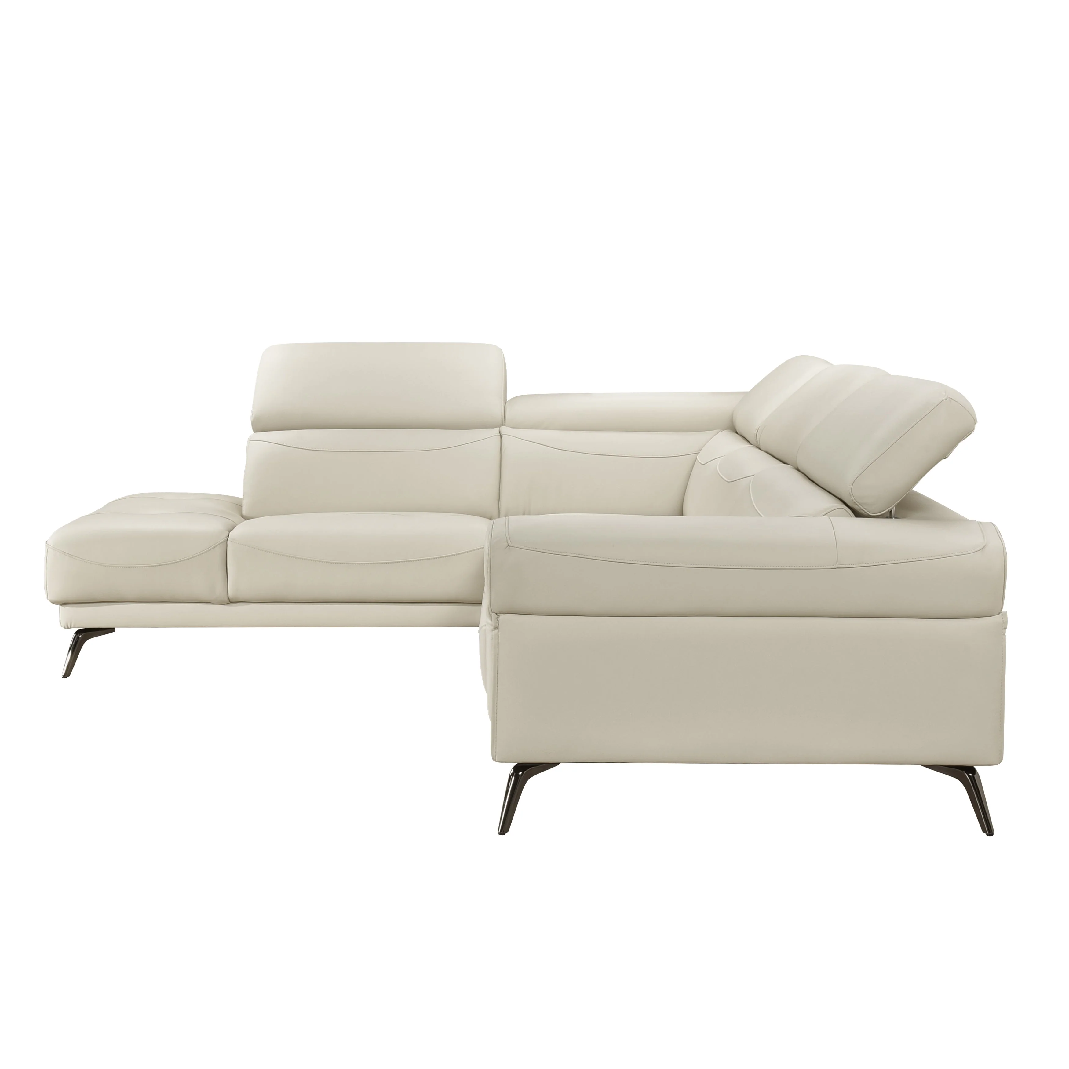 Giselle Beige Leather 2-Piece Sectional with Left Chaise - Image 25