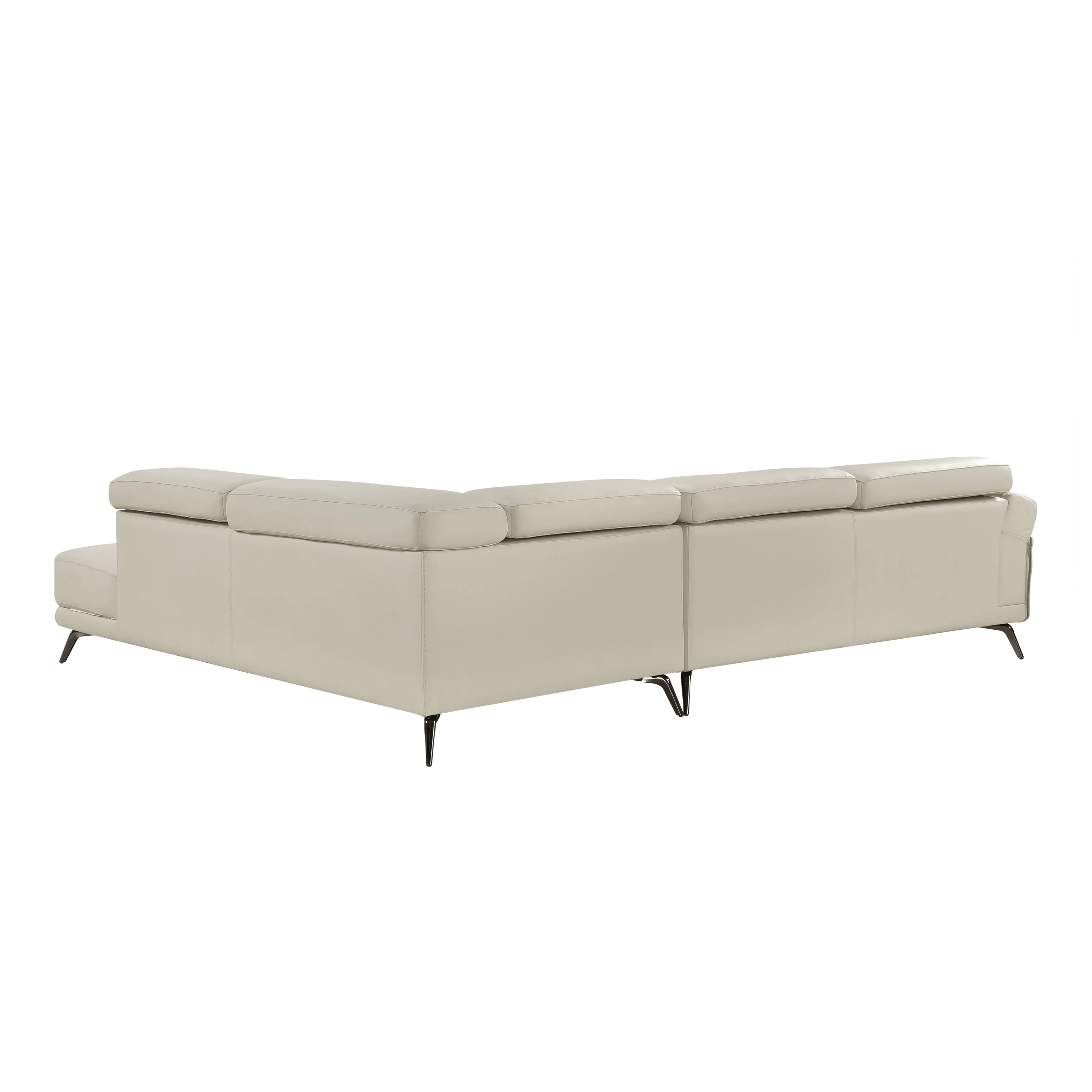 Giselle Beige Leather 2-Piece Sectional with Right Chaise - Image 5