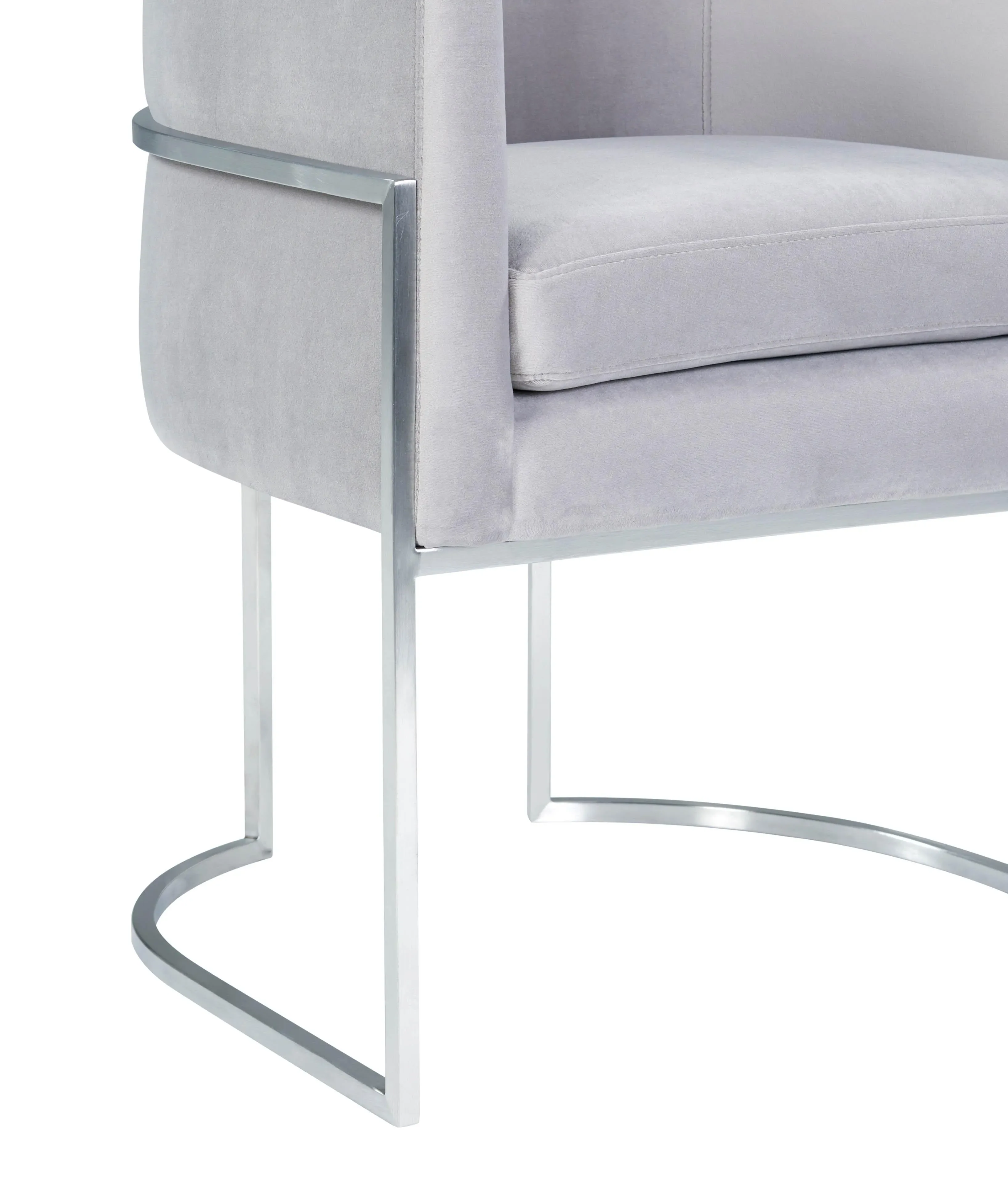Giselle Velvet Dining Chair with Silver Base by Inspire Me! Home Decor - Image 5