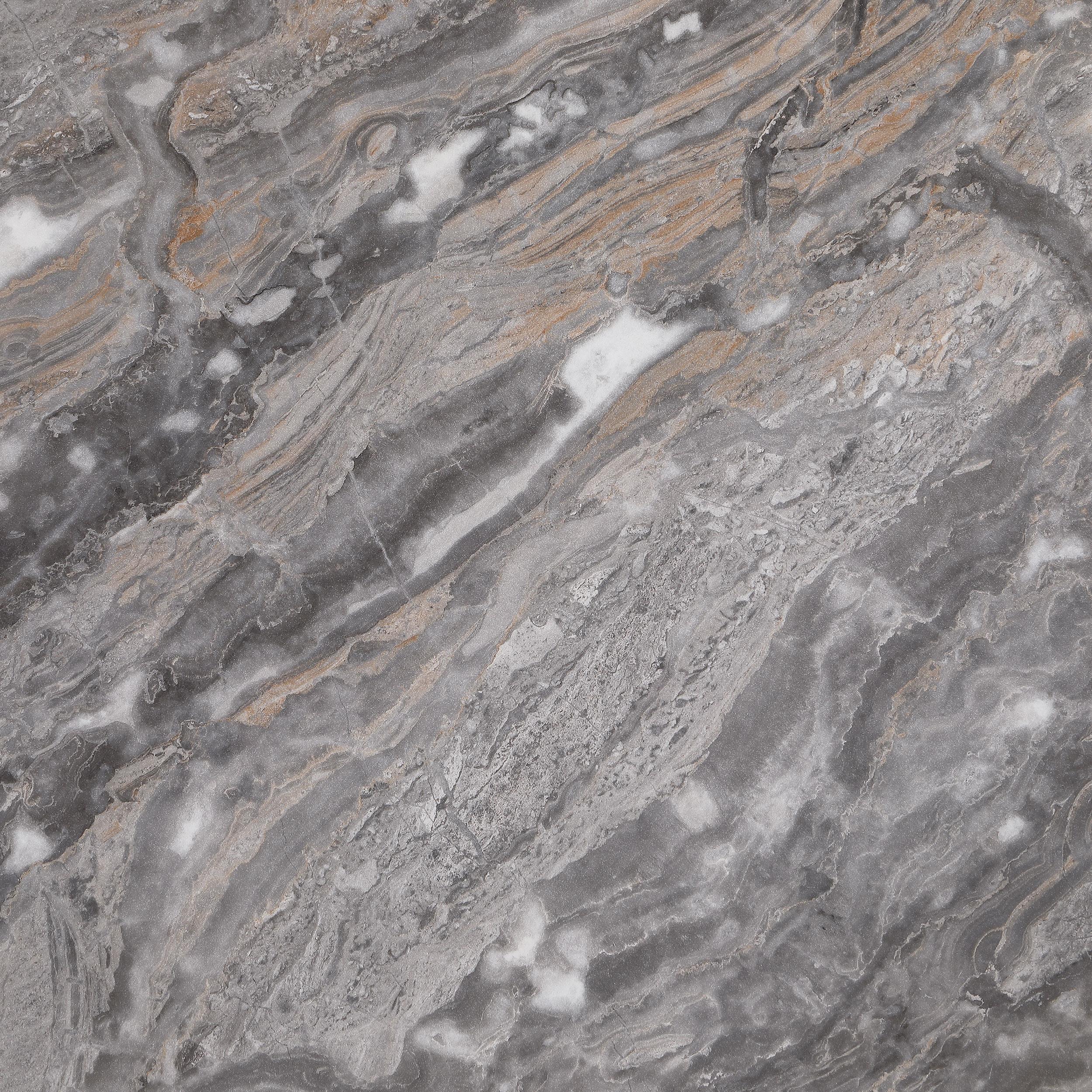 Gladstone Distressed Gray Round Faux Marble Top Coffee Table - Image 6