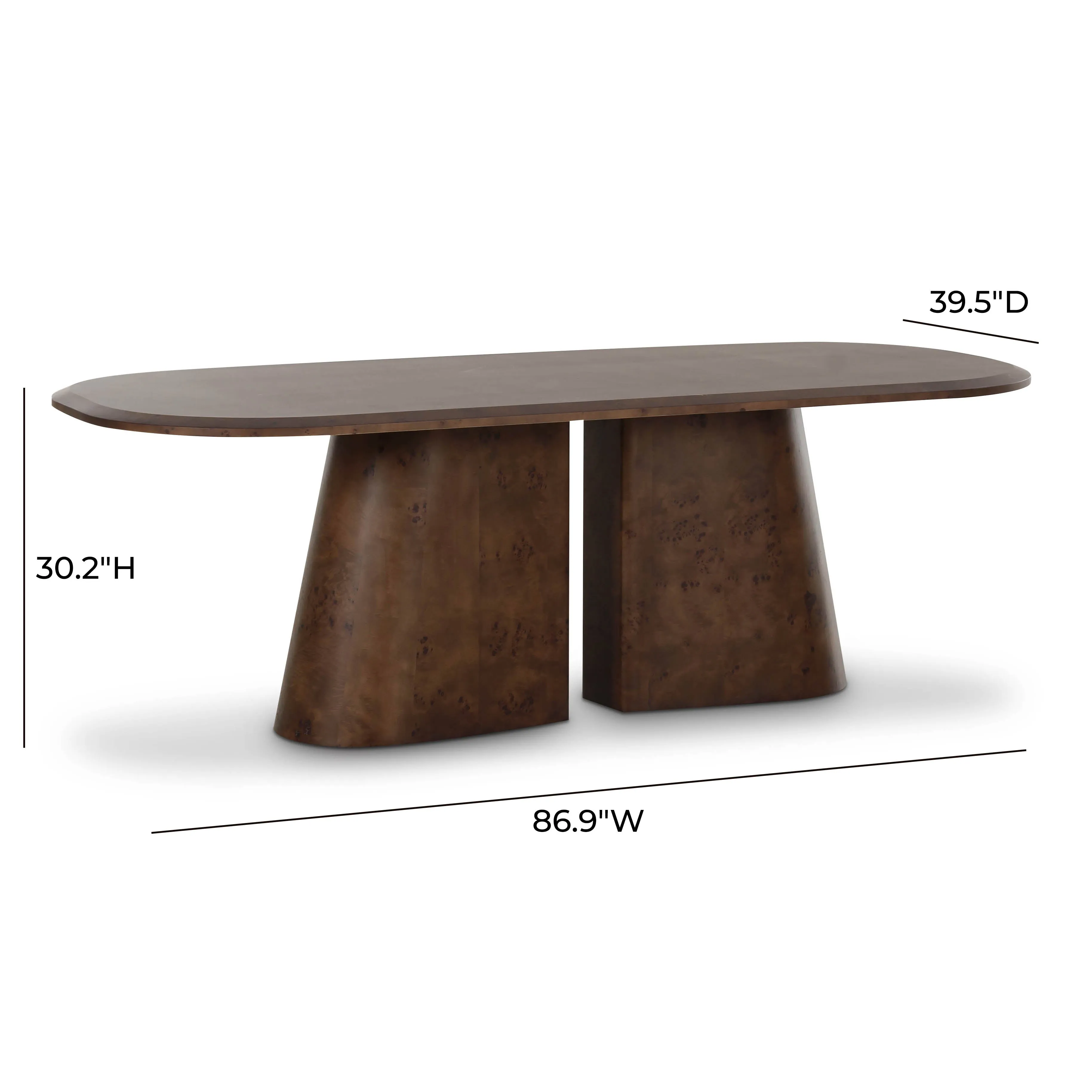 Gladyss 87" Burl Oval Dining Table - Image 12
