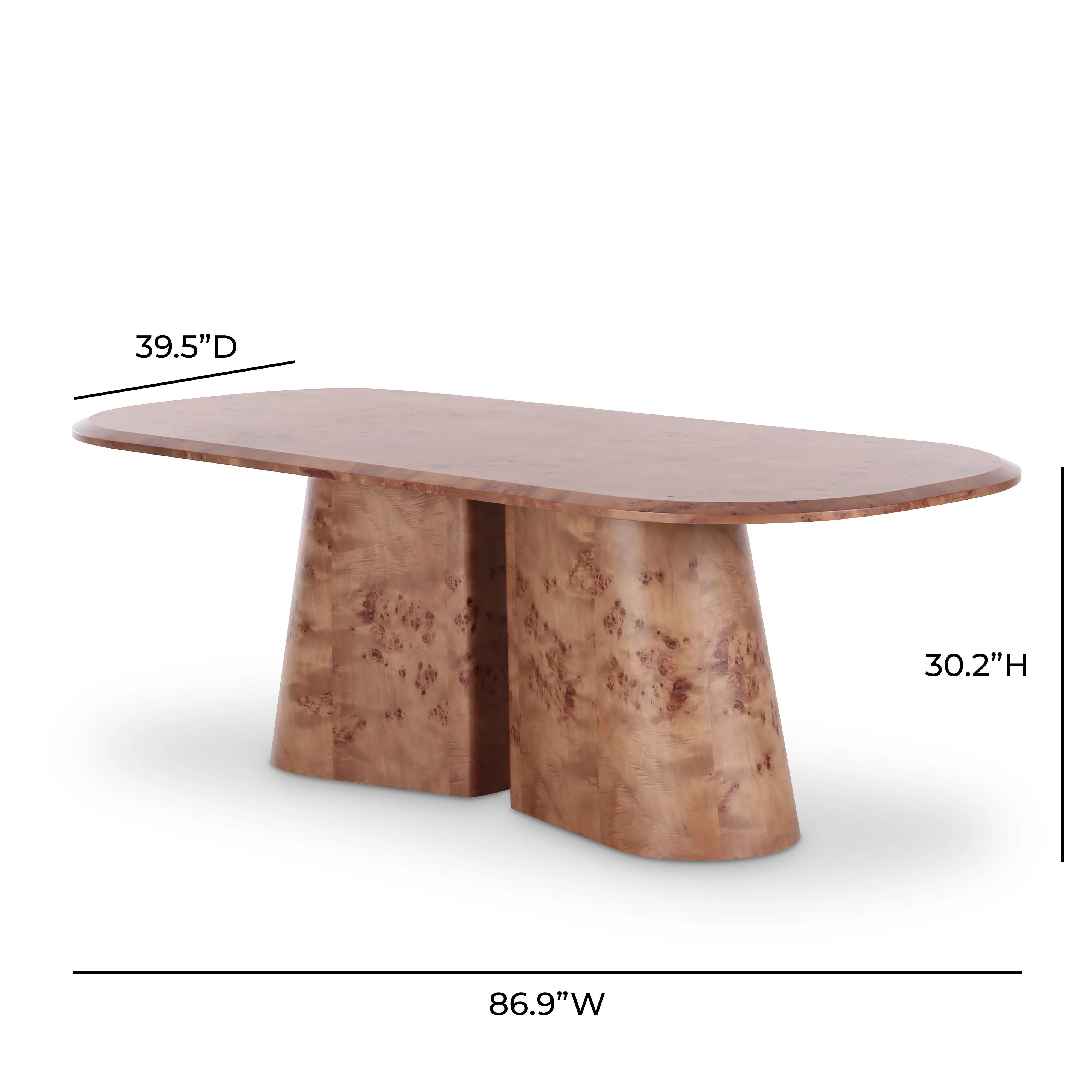 Gladyss 87" Burl Oval Dining Table - Image 6