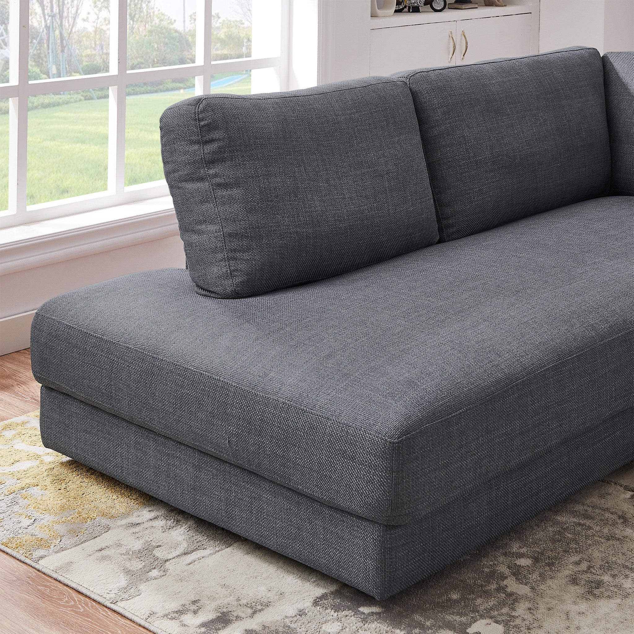 Glander Grey Fabric Left-Facing Sectional Sofa - Image 6