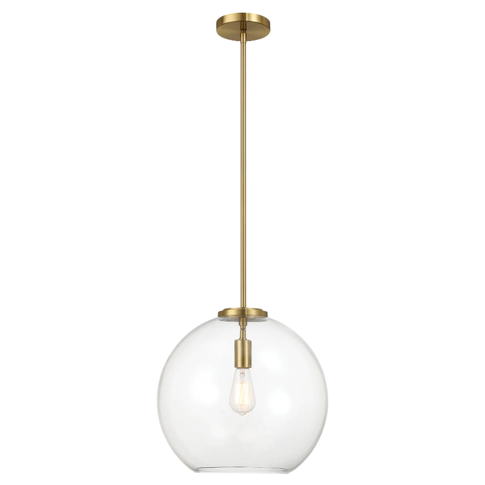 Gleam Pendant Lamp - Satin Brass and Clear Glass