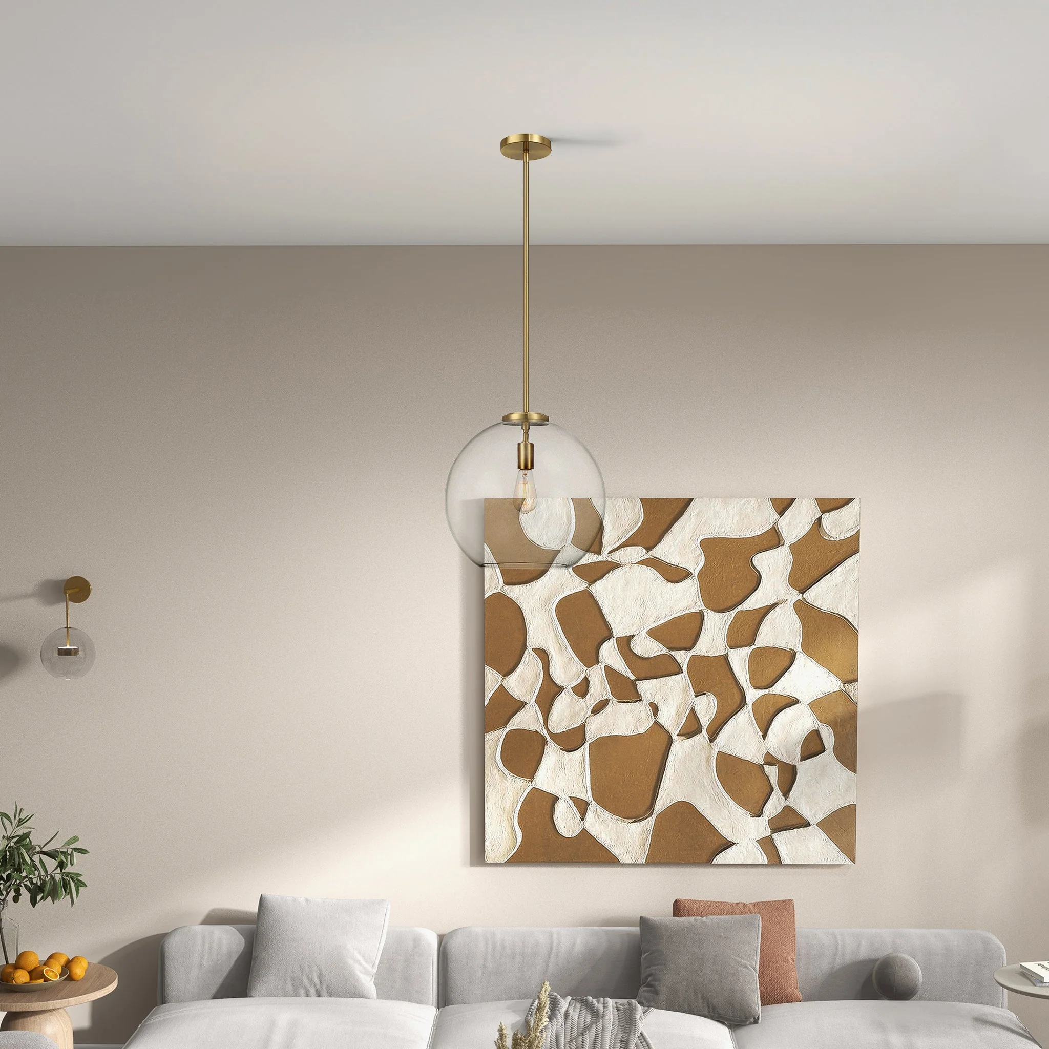Gleam Pendant Lamp - Satin Brass and Clear Glass - Image 2