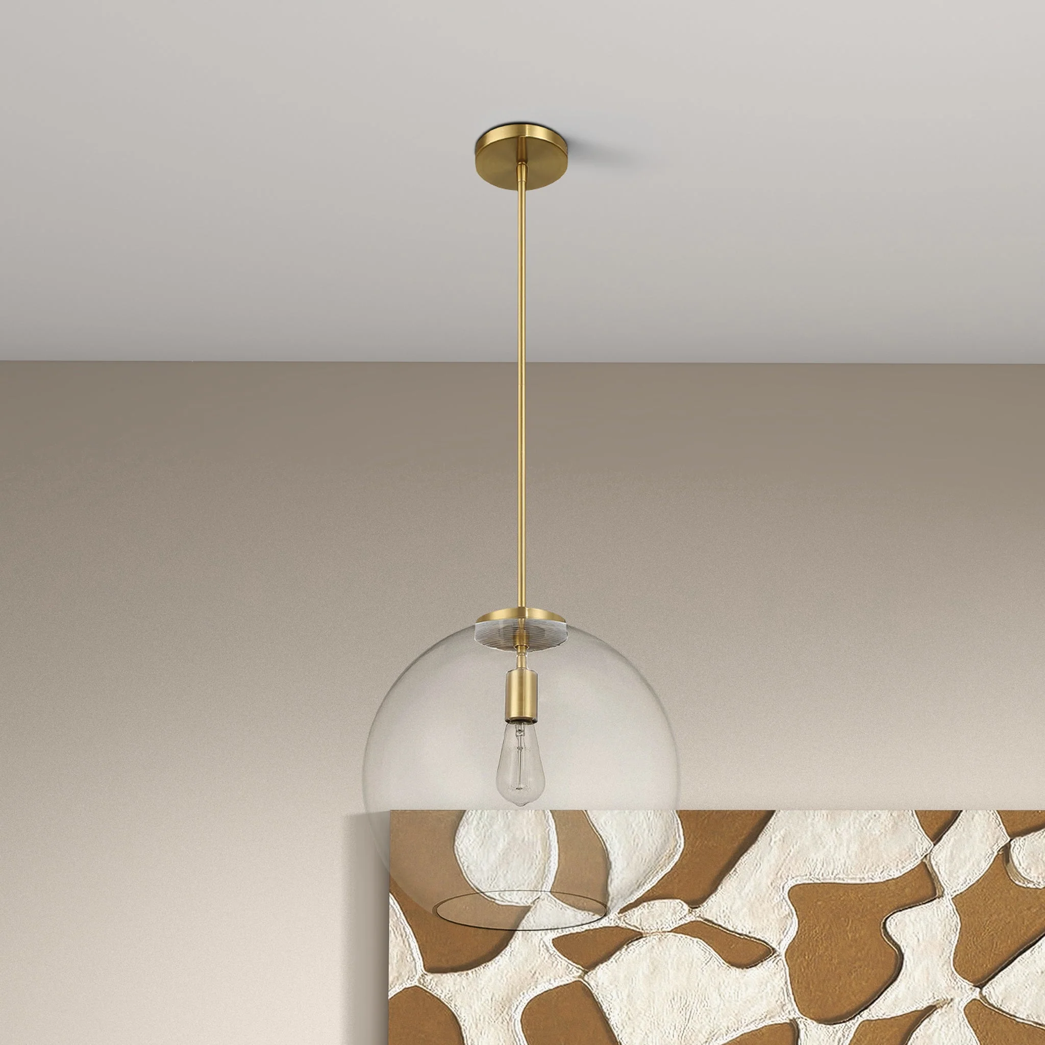 Gleam Pendant Lamp - Satin Brass and Clear Glass - Image 4