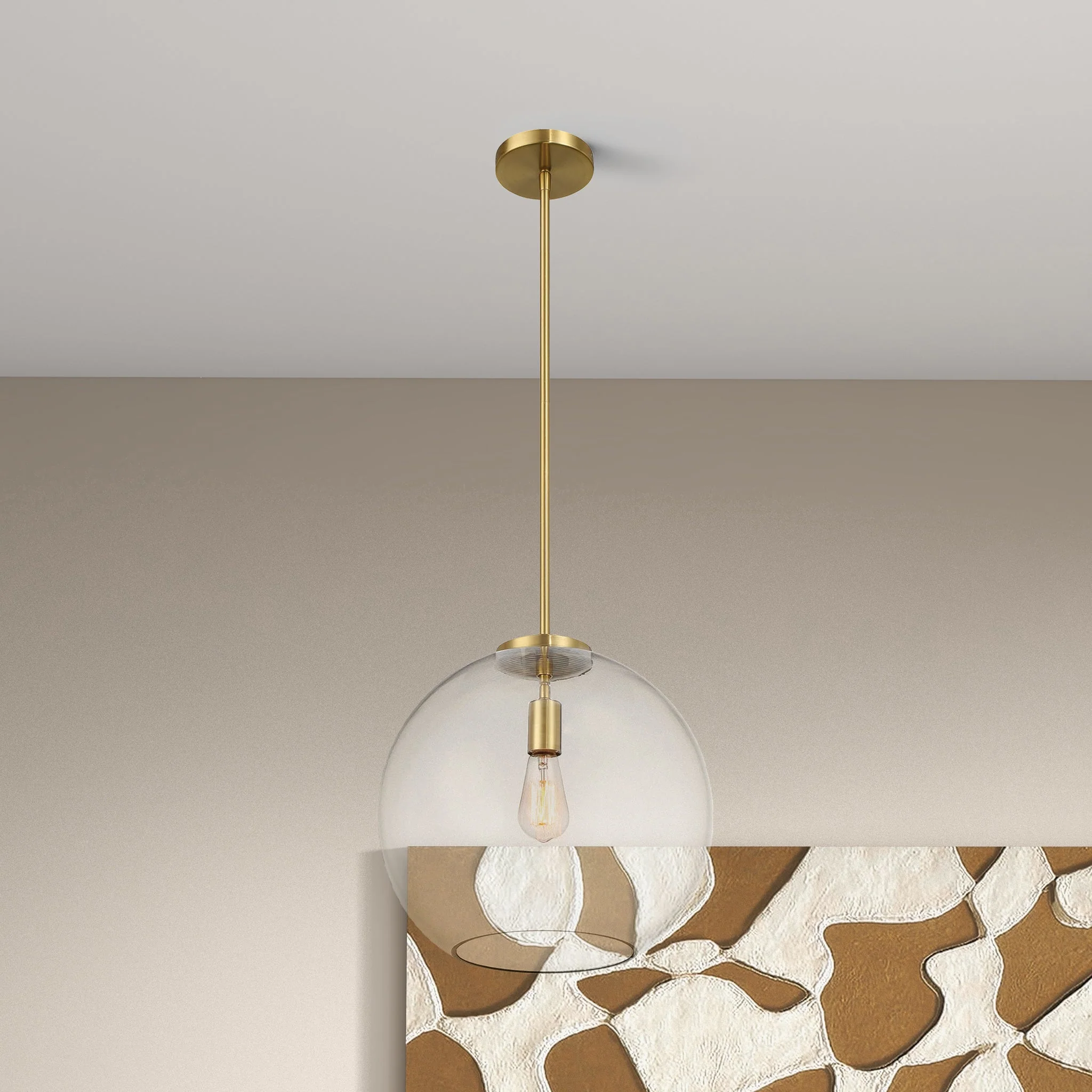 Gleam Pendant Lamp - Satin Brass and Clear Glass - Image 5