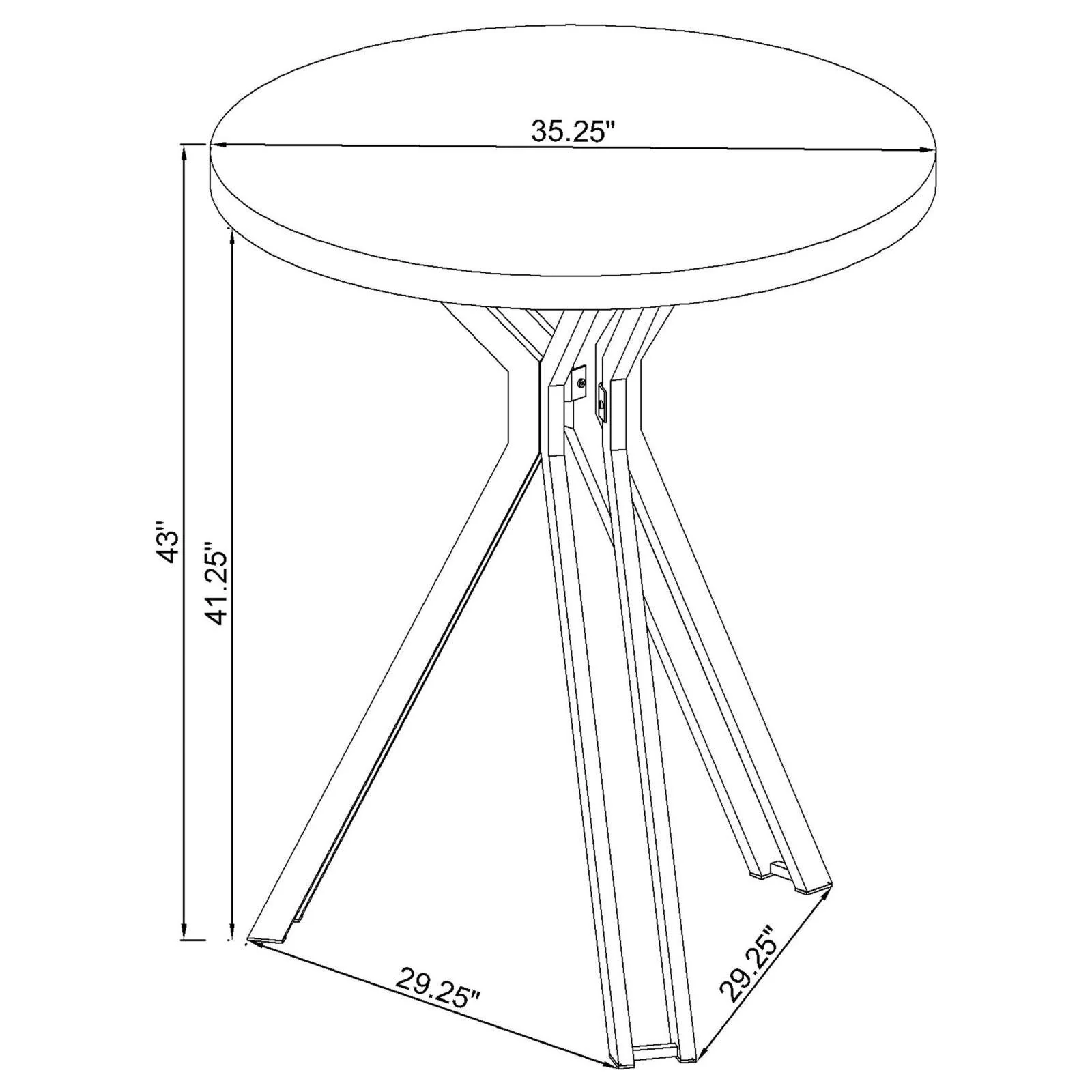 Glenbrook Satin Nickel Round Glass Top Bar Table - Image 7