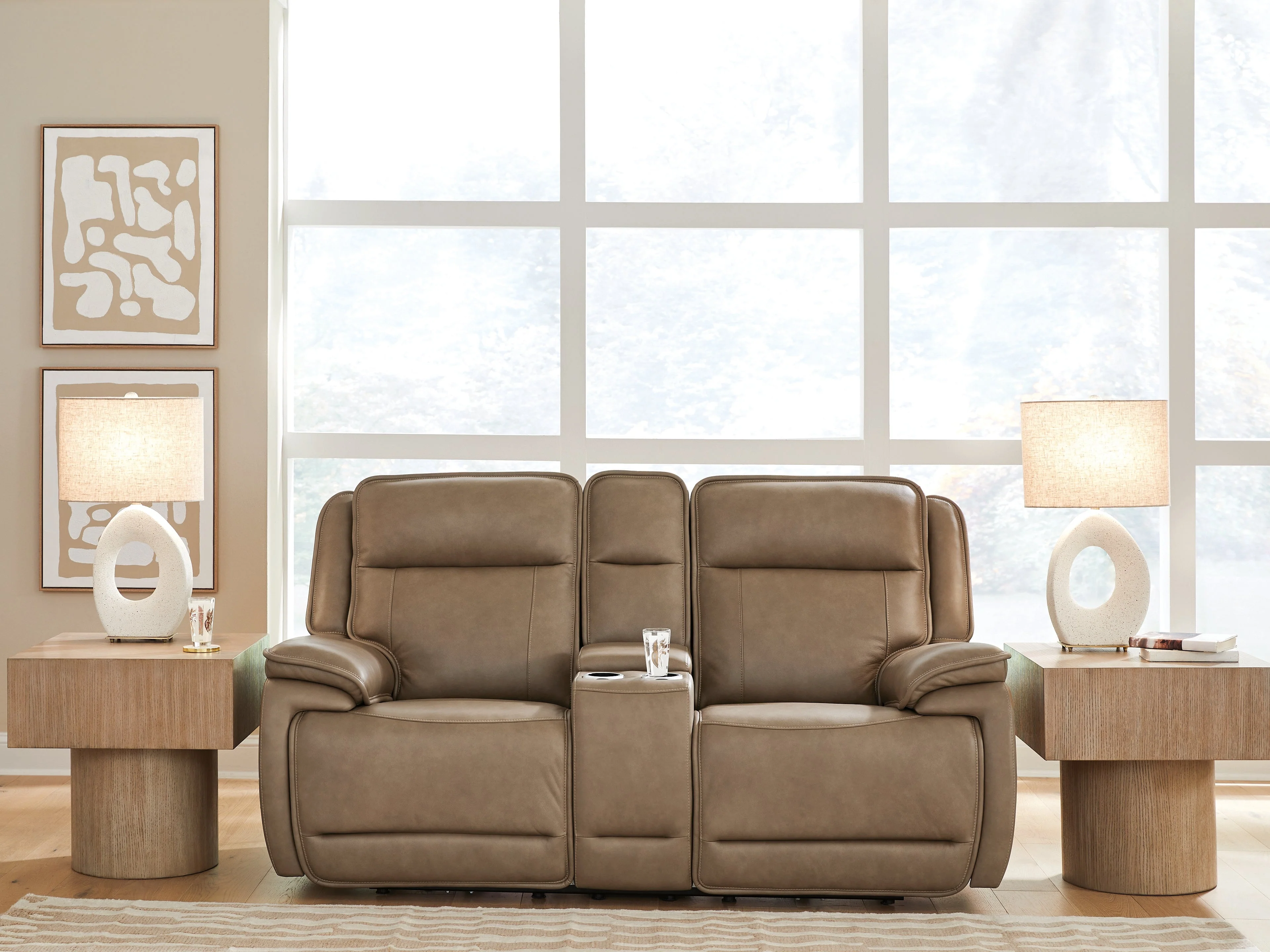 Glencroft Sahara Power Reclining Loveseat with Console