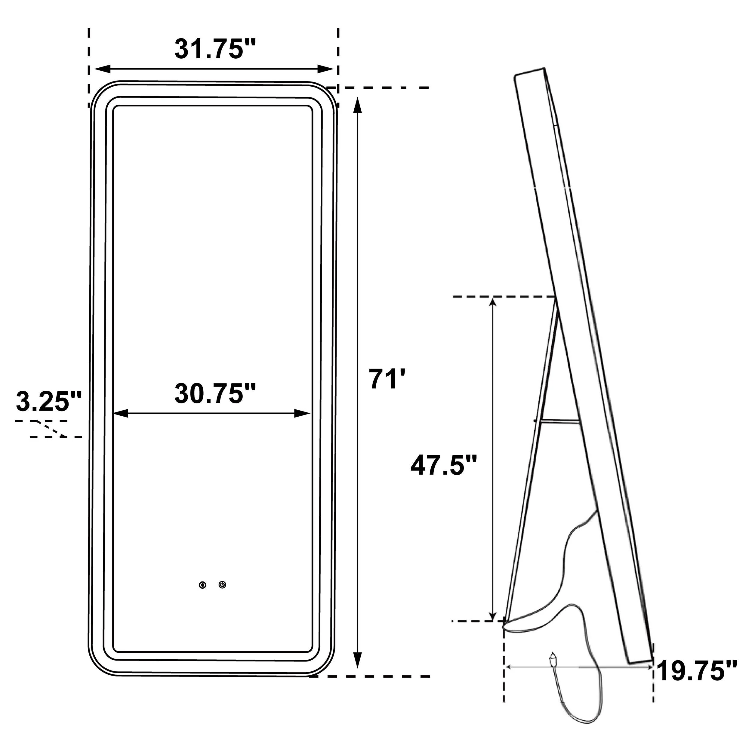 Glendora Black LED Standing Mirror with Bluetooth Speaker - Image 11