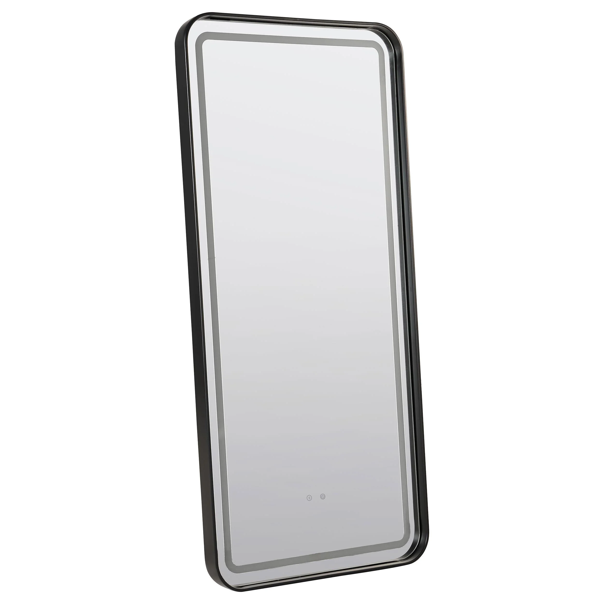 Glendora Black LED Standing Mirror with Bluetooth Speaker - Image 3