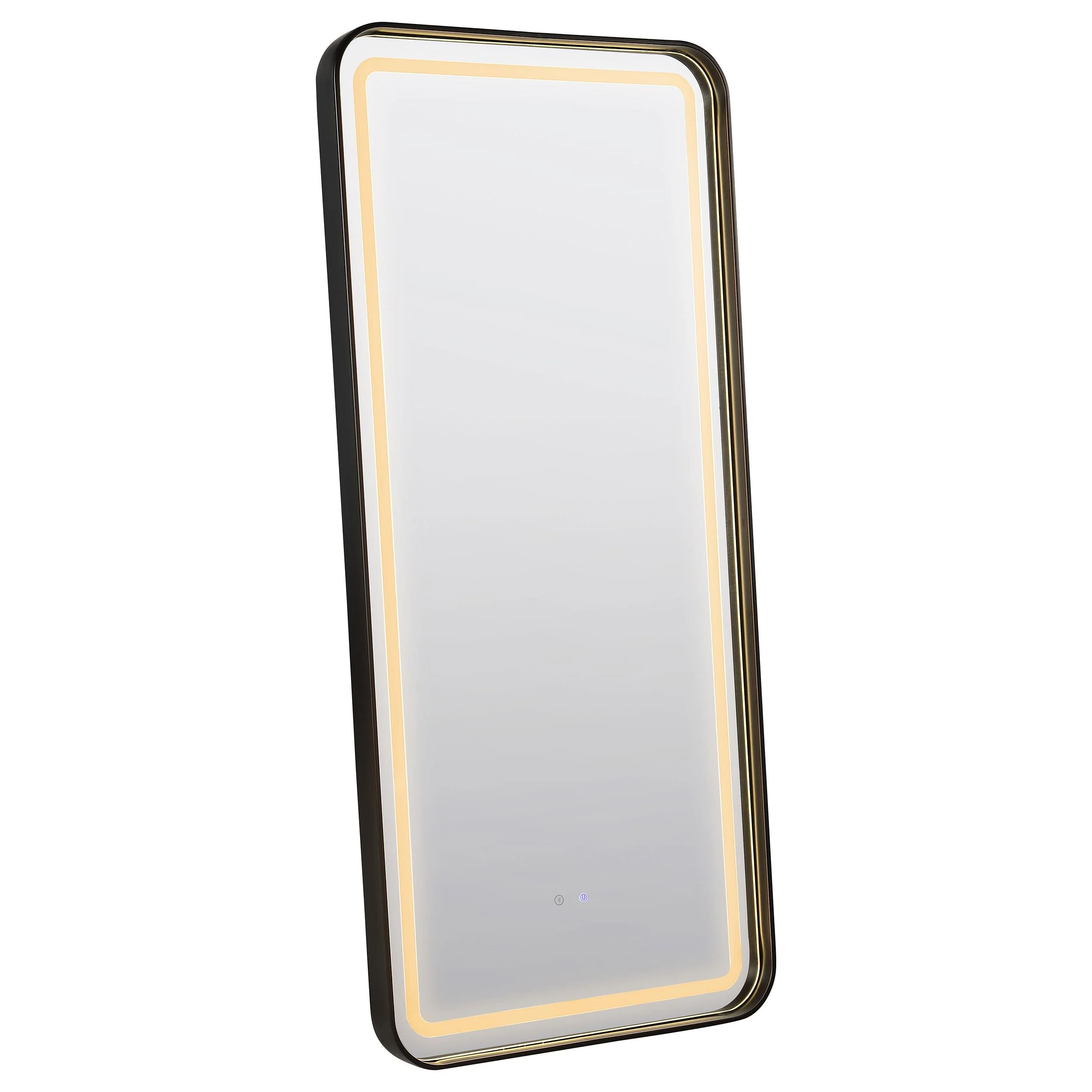 Glendora Black LED Standing Mirror with Bluetooth Speaker - Image 4