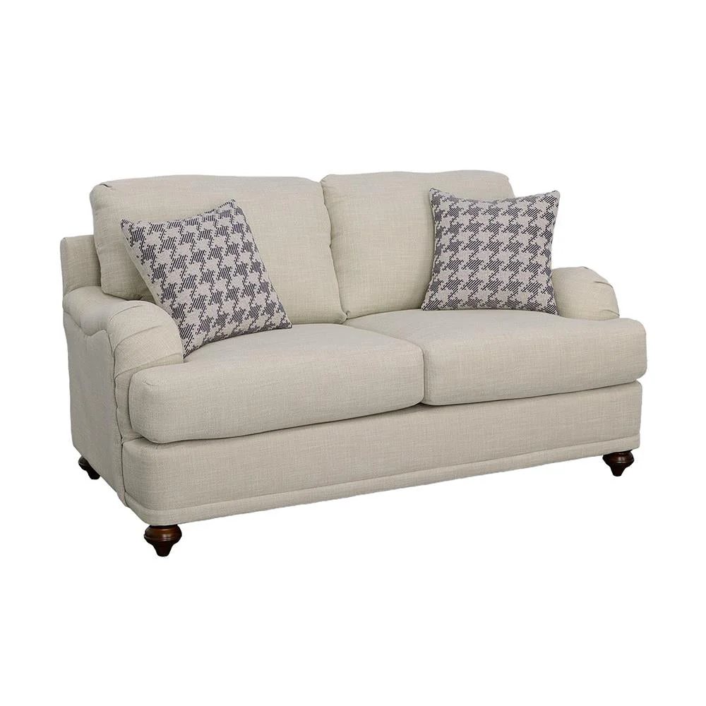 Glenn Light Gray and Blue Recessed Arms Living Room Set - Image 10