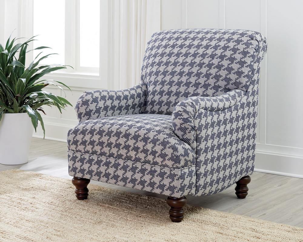 Glenn Light Gray and Blue Recessed Arms Living Room Set - Image 13