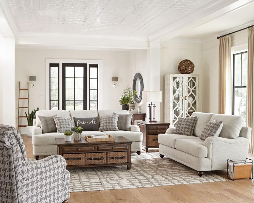 Glenn Light Gray Cushion Back Living Room Set