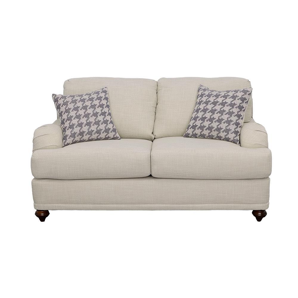 Glenn Light Gray Recessed Arms Loveseat - Image 3