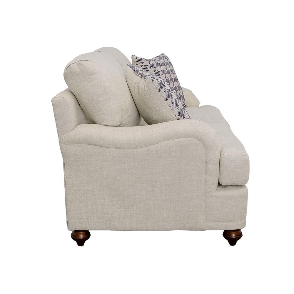 Glenn Light Gray Recessed Arms Loveseat - Image 5