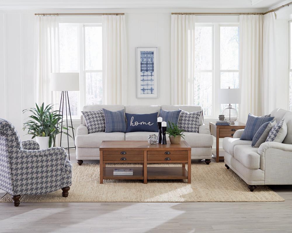 Glenn Light Gray Recessed Arms Loveseat - Image 7