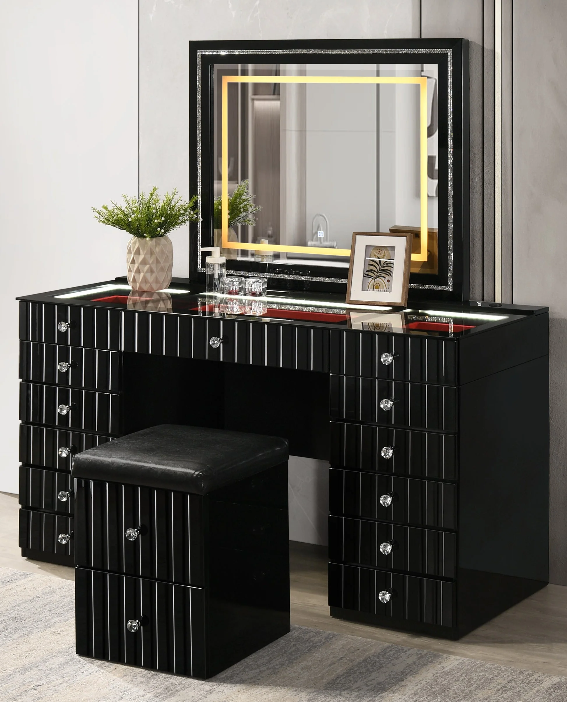 Gloria Black Vanity set - Image 3