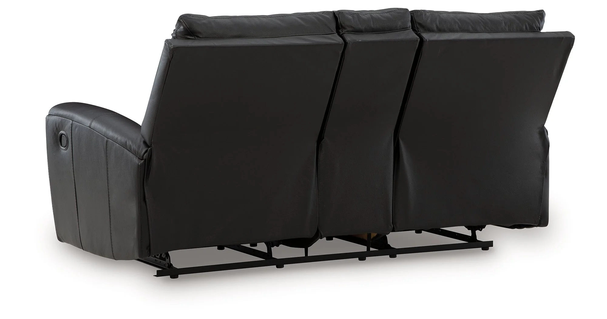 Glossmore Black Reclining Loveseat with Console - Image 10