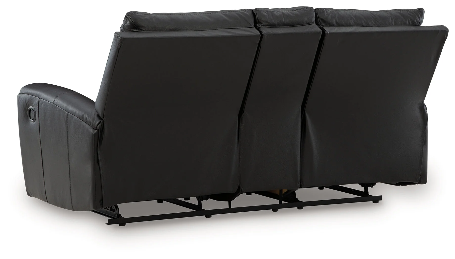 Glossmore Black Reclining Loveseat with Console - Image 5
