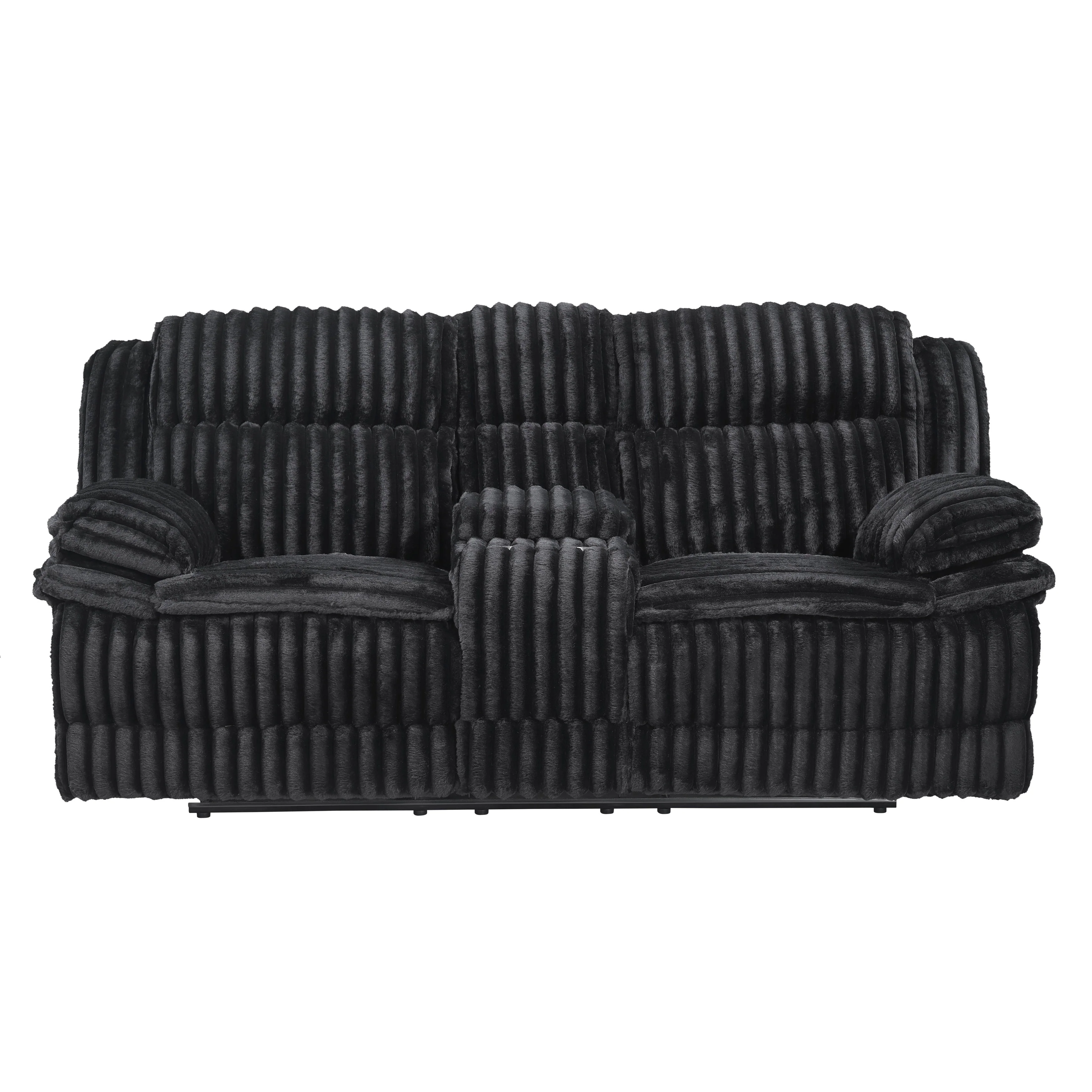 Goodland Black Double Reclining Love Seat with Center Console - Image 10