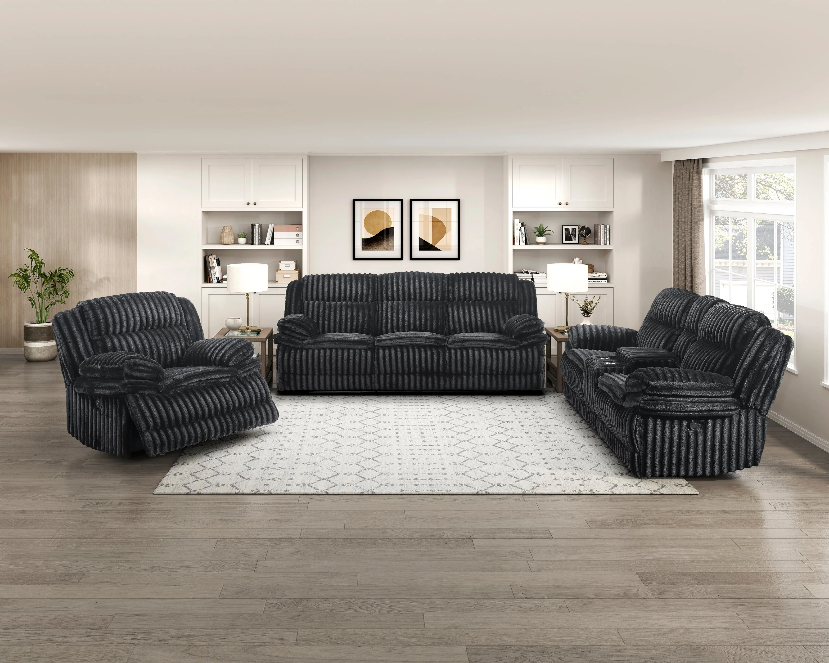 Goodland Black Glider Reclining Chair - Image 2