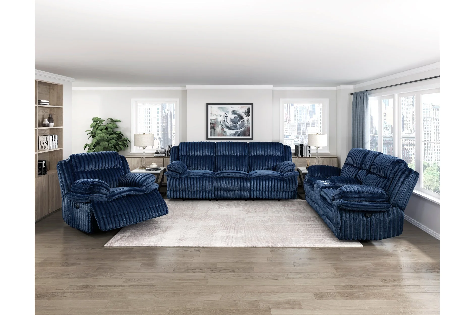 Goodland Blue Glider Reclining Chair - Image 2