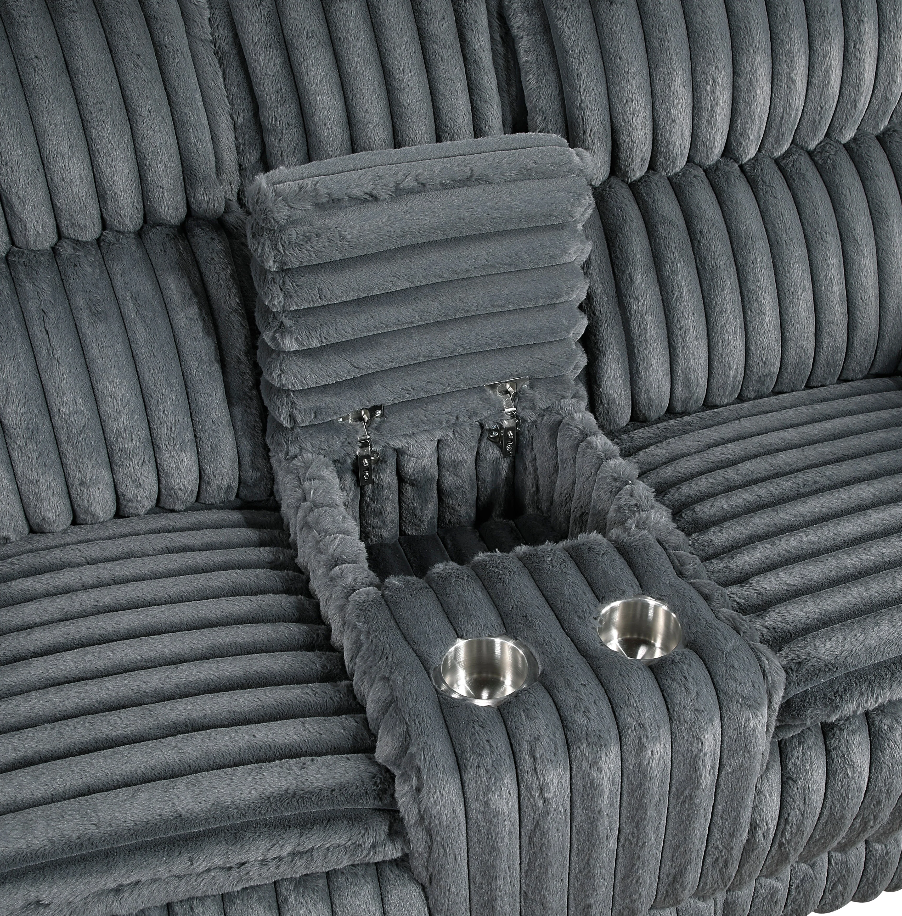 Goodland Dark Gray Double Reclining Living Room Set - Image 11
