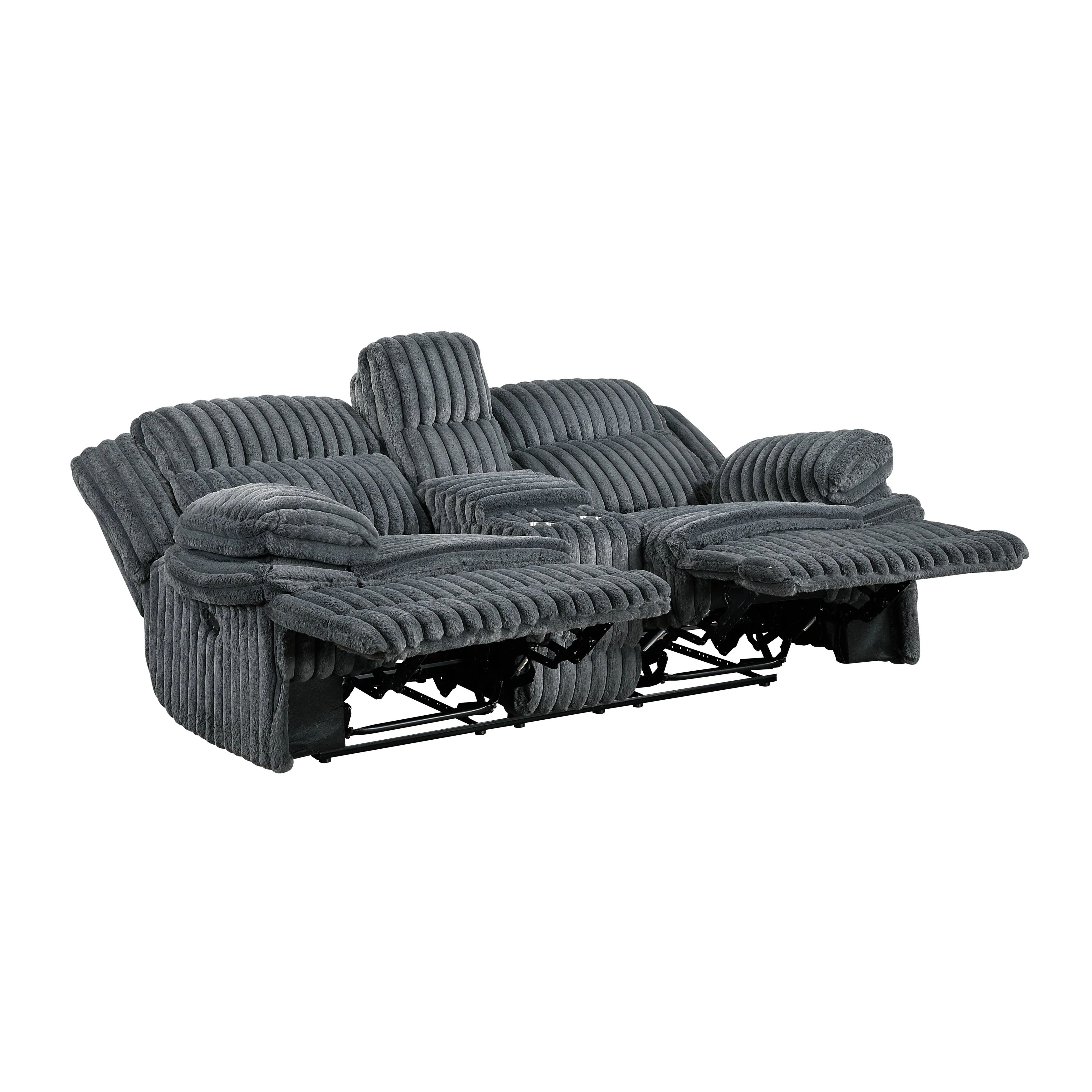 Goodland Dark Gray Double Reclining Living Room Set - Image 9