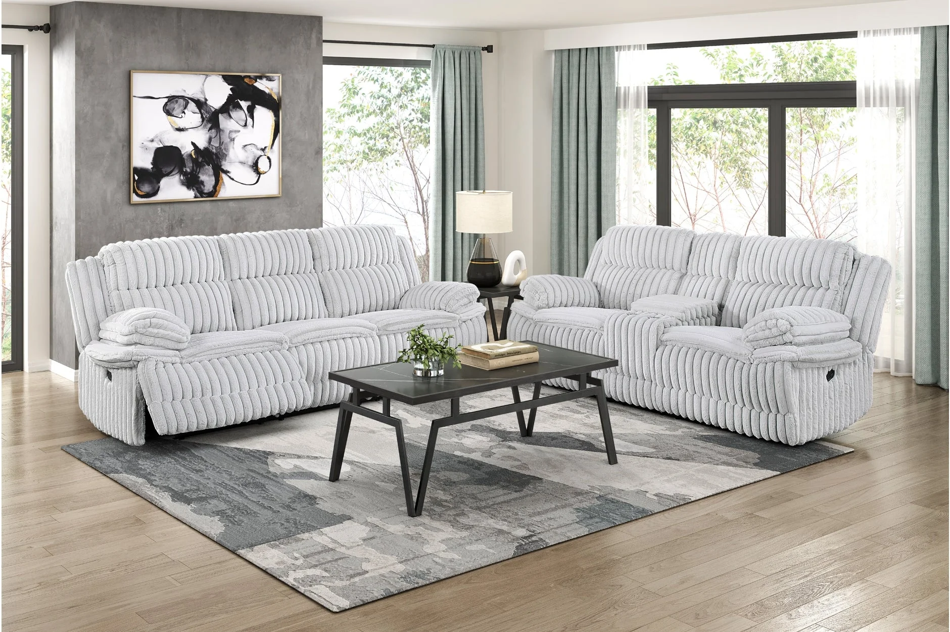 Goodland Gray Double Reclining Sofa - Image 2